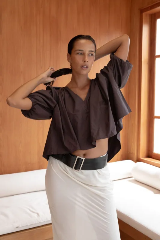 The Blair Blouse | Cocoa sold by The Bali Tailor