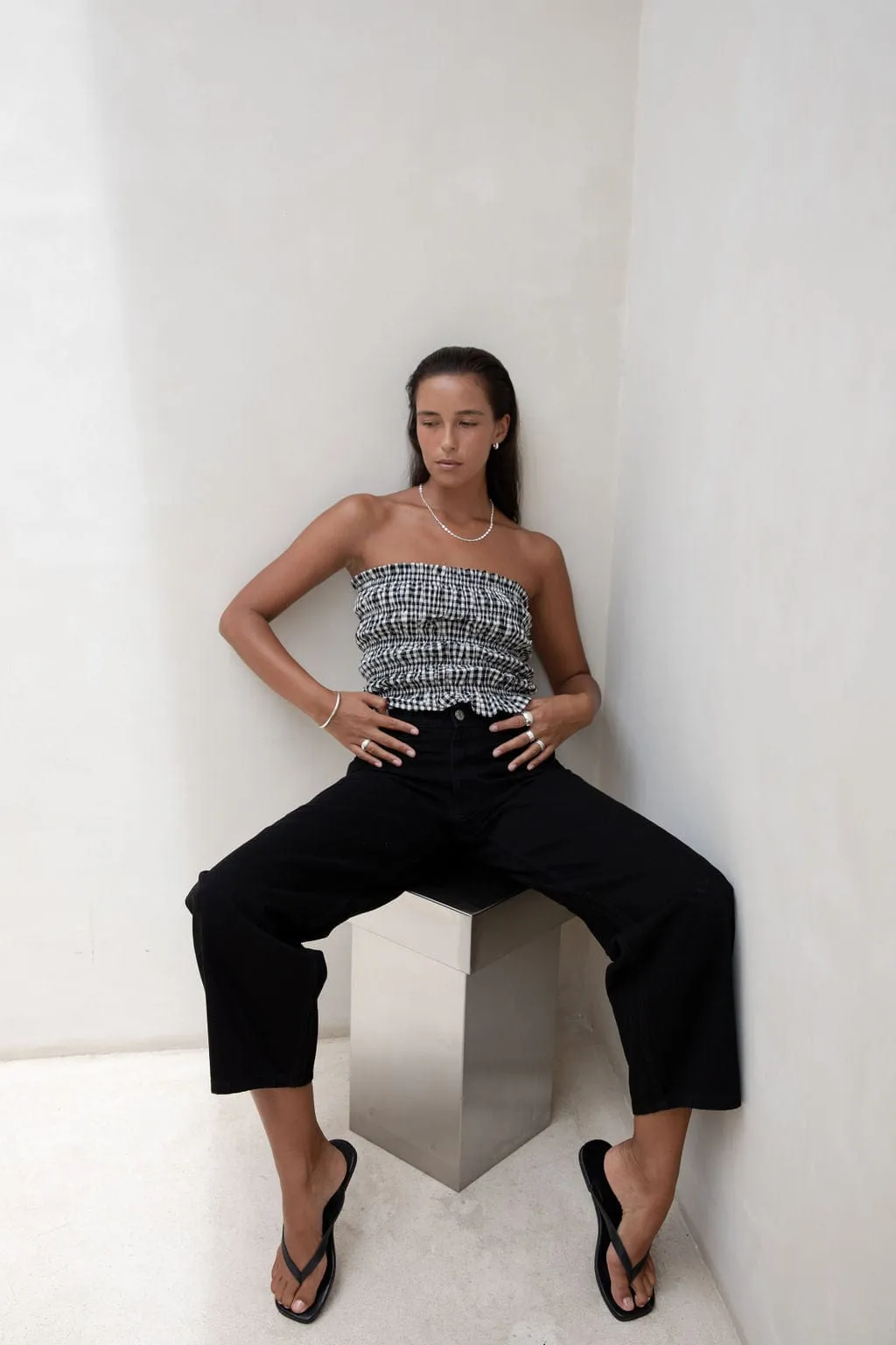 The Maie Tube Top | Gingham sold by The Bali Tailor product image thumbnail 2