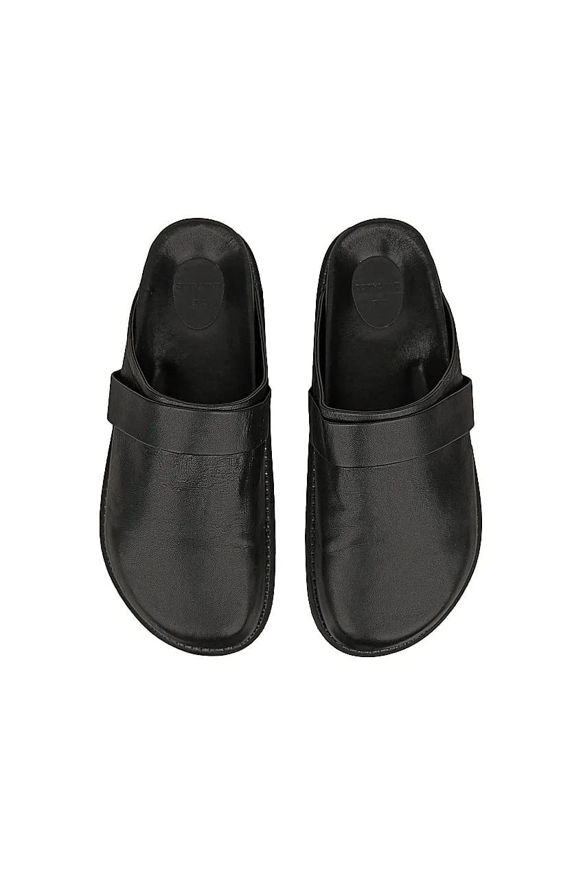 The Luca Slide | Black Leather sold by The Bali Tailor product image thumbnail 3