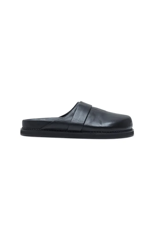 The Luca Slide | Black Leather sold by The Bali Tailor