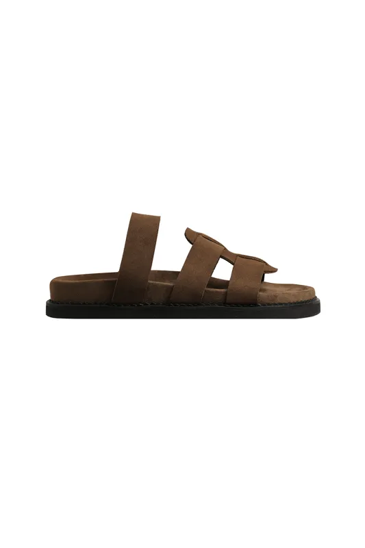 The Watson Slide | Cocoa Suede sold by The Bali Tailor