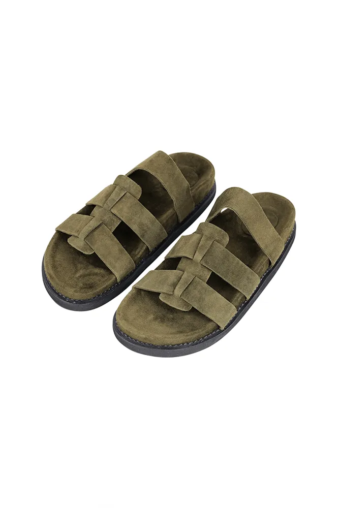 The Watson Slide | Olive Suede sold by The Bali Tailor product image thumbnail 2