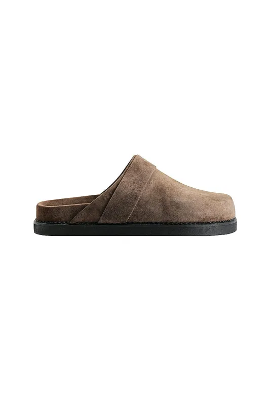 The Luca Slide | Cocoa Suede sold by The Bali Tailor