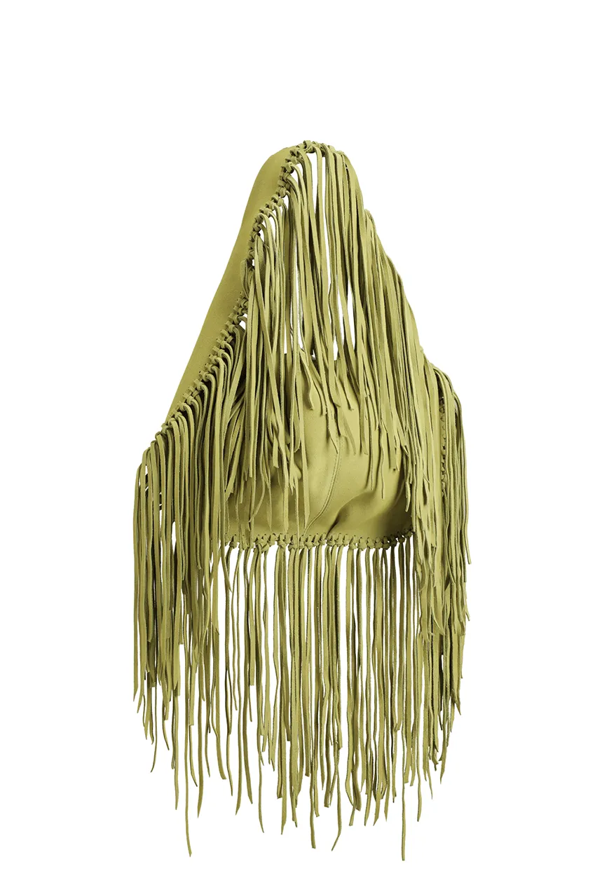 Stella Fringe Bag | Lime Green Suede - Made to Order sold by The Bali Tailor product image thumbnail 2