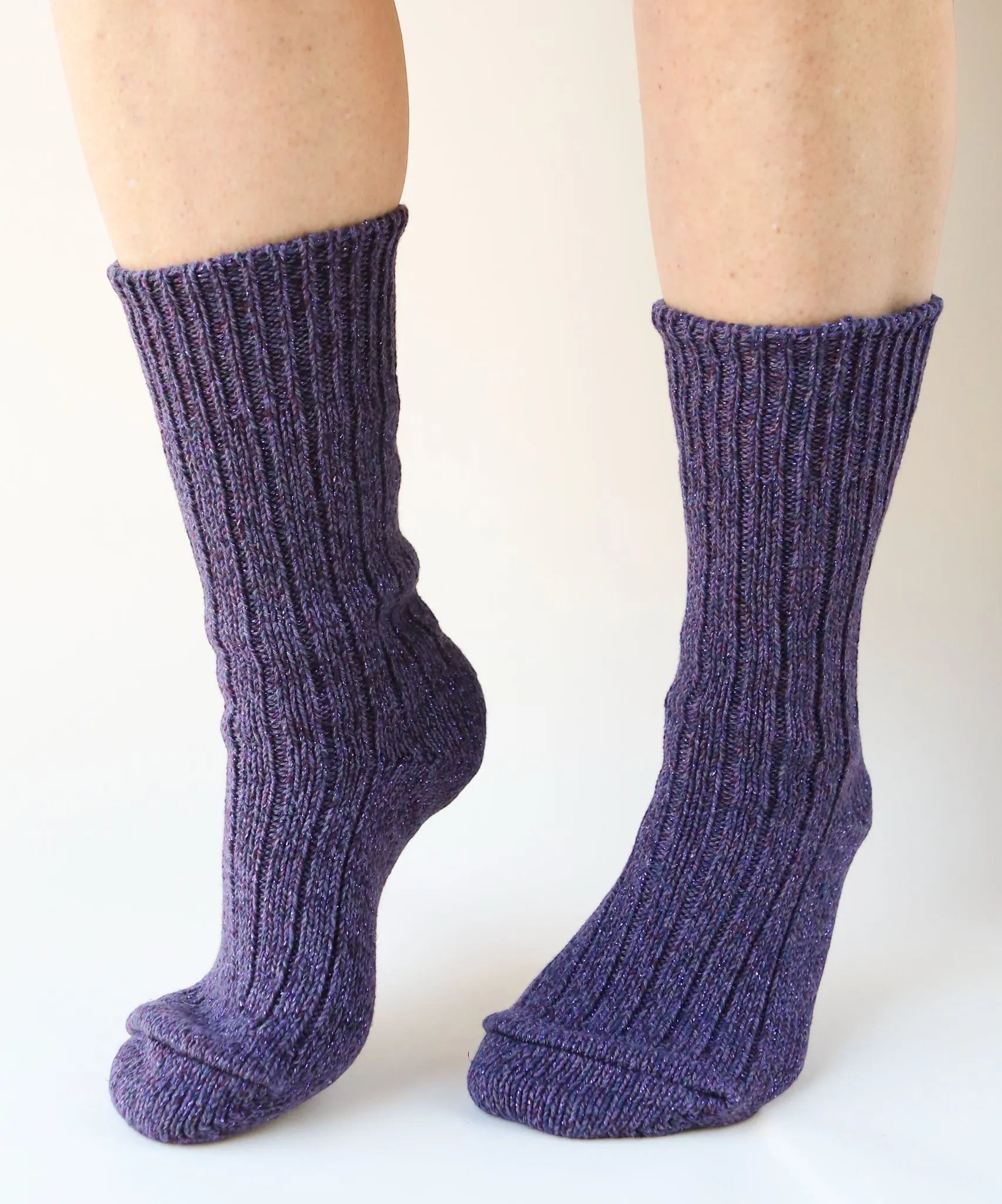 Thick Cotton Socks | Purple Glitter sold by OKAYOK product image thumbnail 3