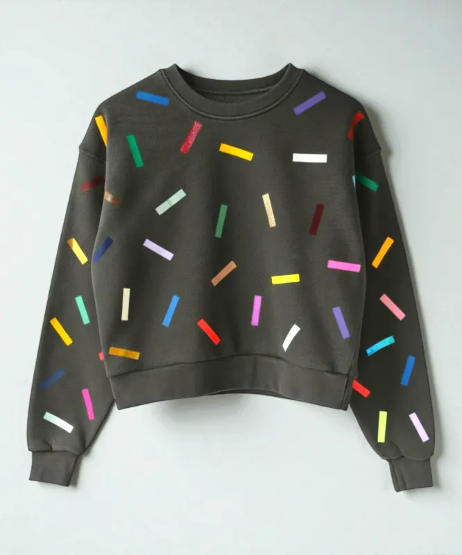 Confetti Laine Sweatshirt | Shadow sold by OKAYOK