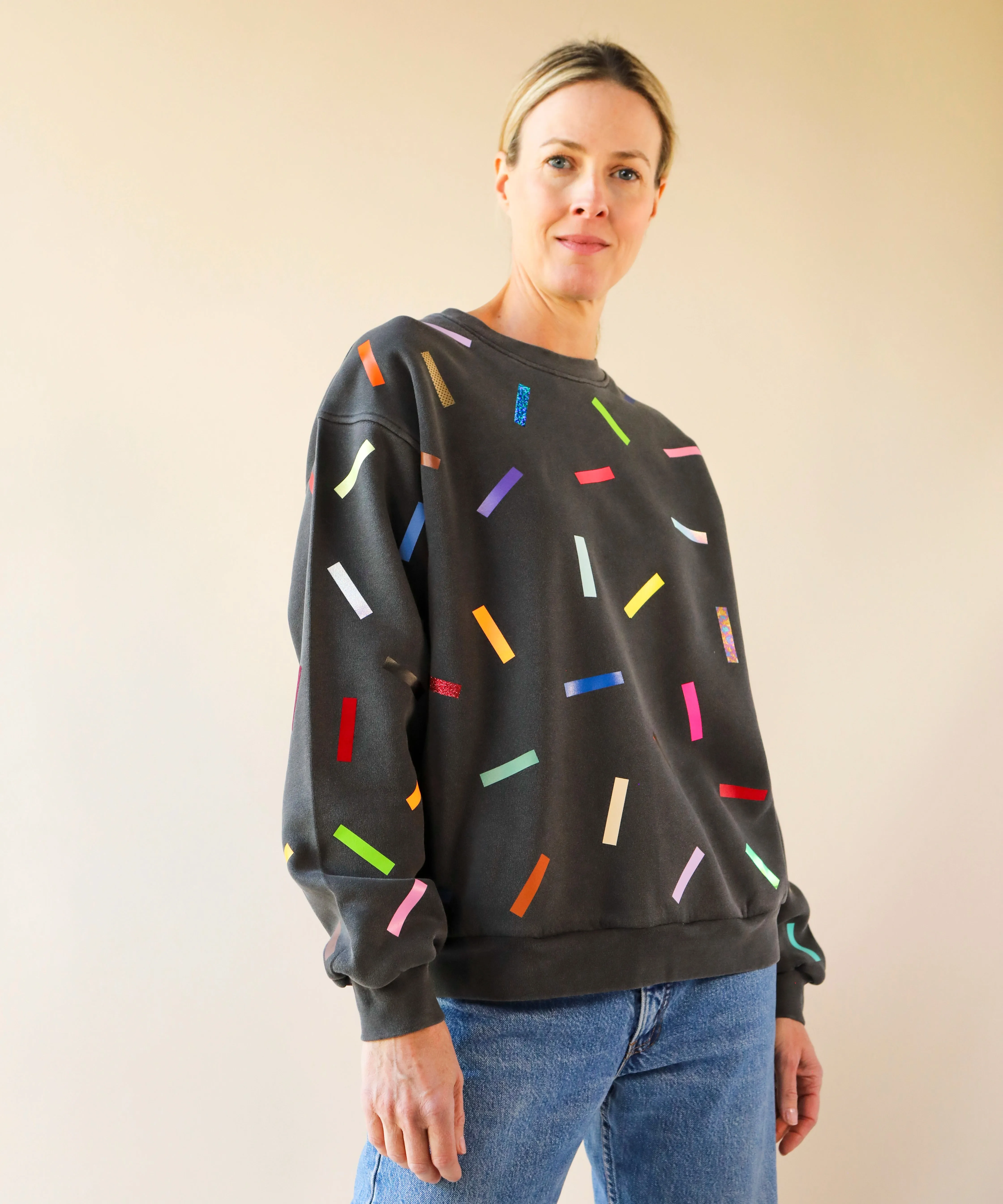 Confetti Unisex Cotton Sweatshirt | Shadow sold by OKAYOK