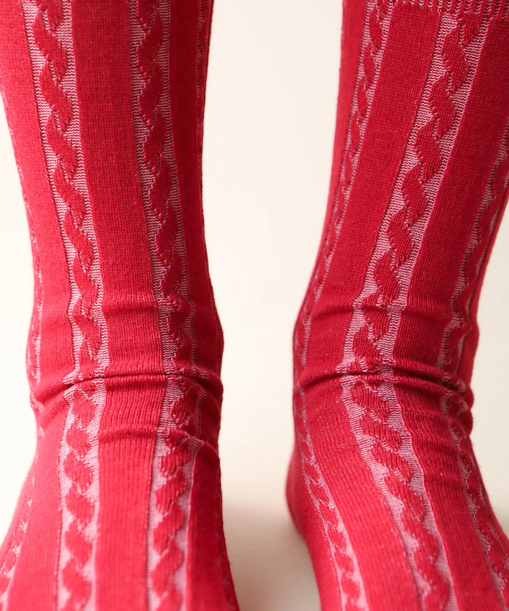 Cable Cotton Dress Socks | Candy Cane sold by OKAYOK product image thumbnail 2