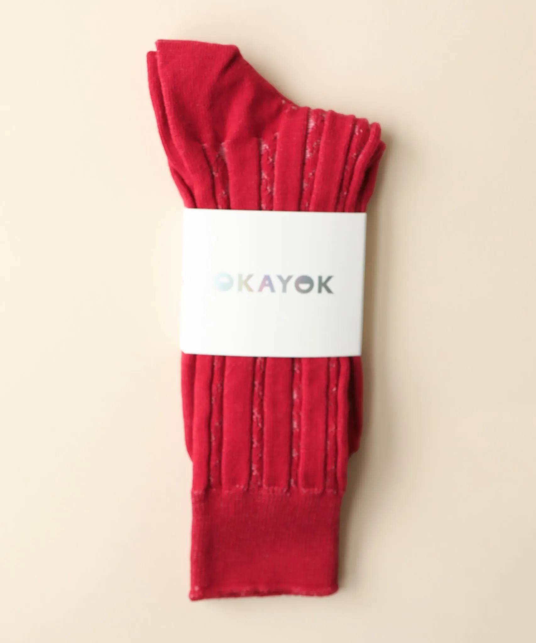 Cable Cotton Dress Socks | Candy Cane sold by OKAYOK product image thumbnail 3