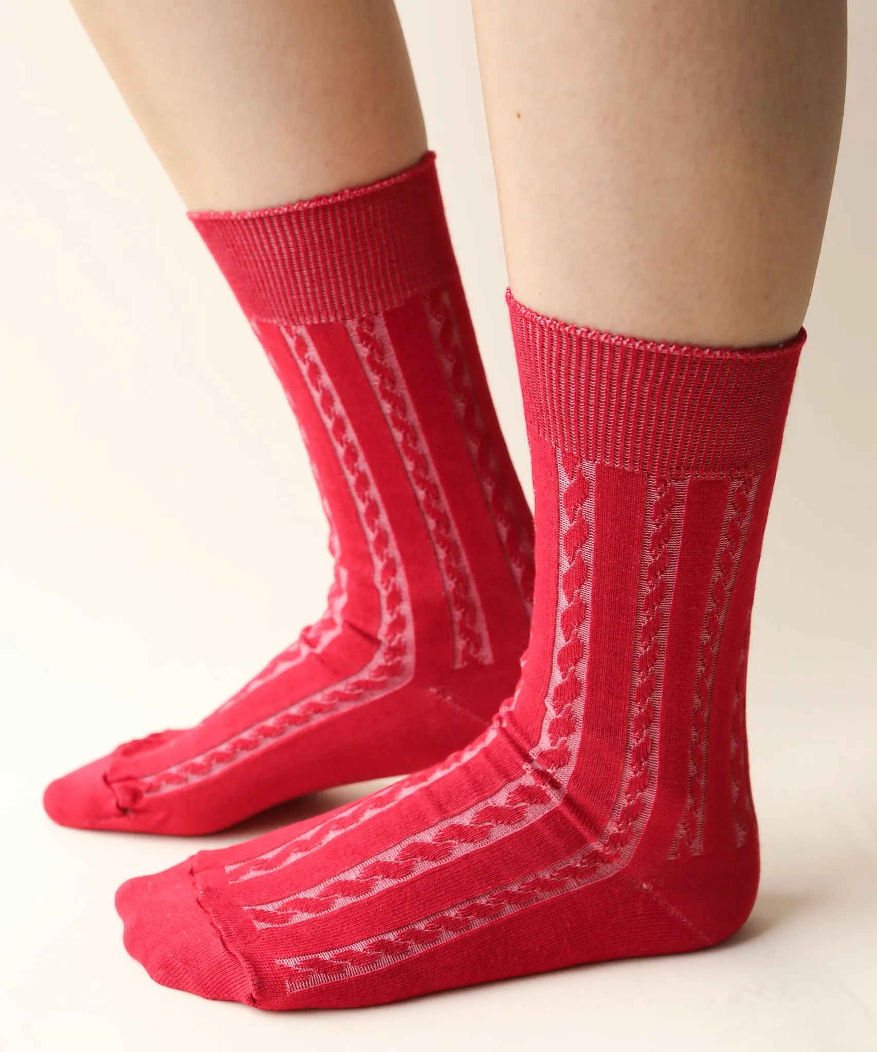 Cable Cotton Dress Socks | Candy Cane sold by OKAYOK product image thumbnail 5