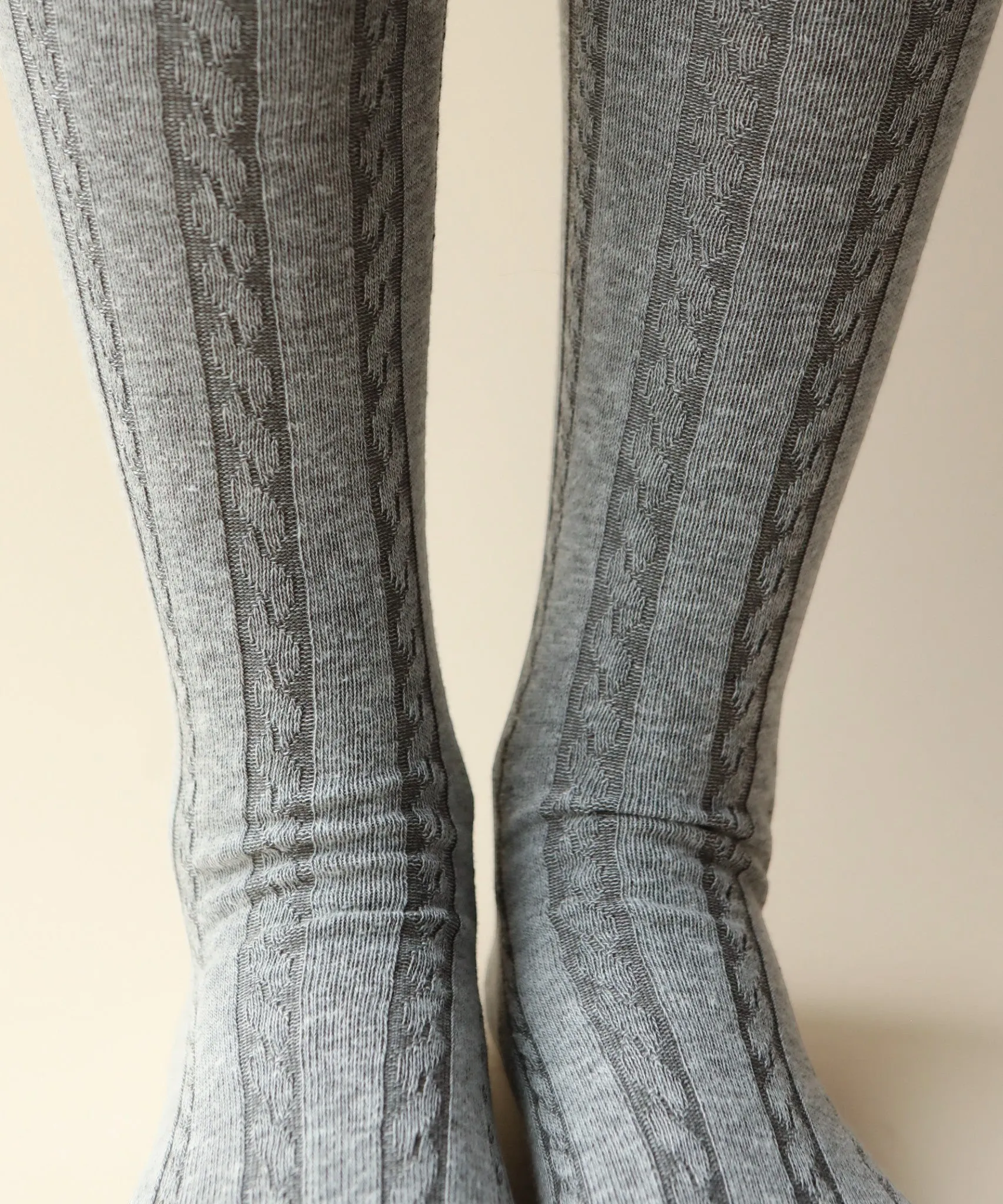 Cable Cotton Knee Highs | Granite Grey sold by OKAYOK product image thumbnail 4