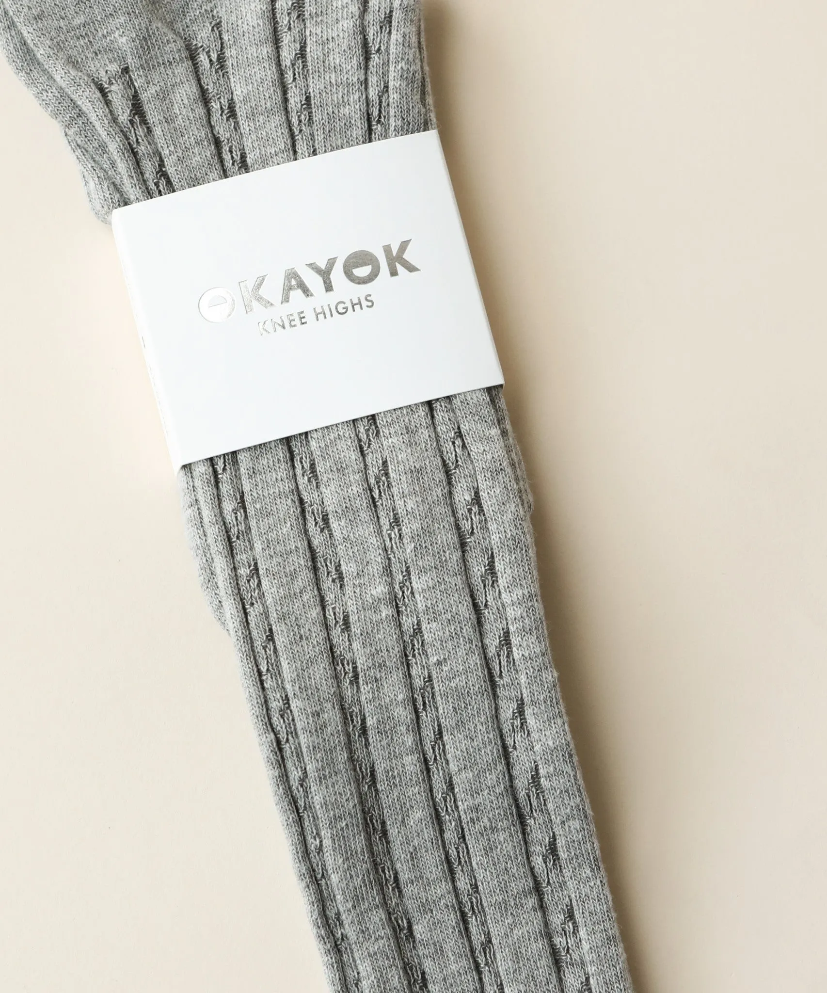 Cable Cotton Knee Highs | Granite Grey sold by OKAYOK product image thumbnail 5
