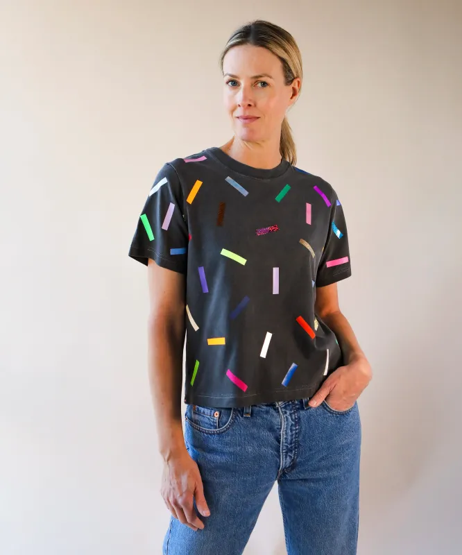 Confetti Boxy TShirt | Shadow sold by OKAYOK