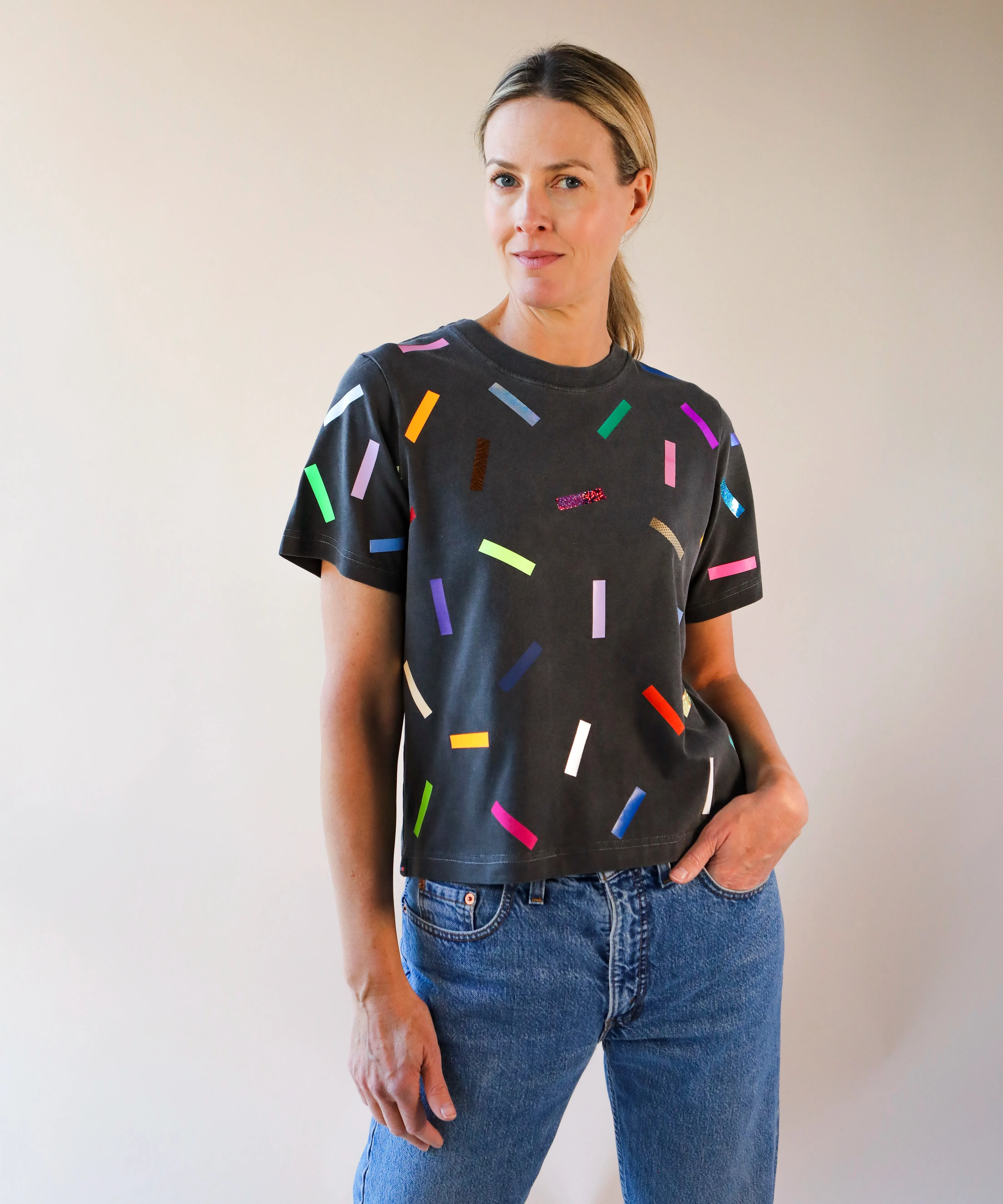 Confetti Boxy TShirt | Shadow sold by OKAYOK