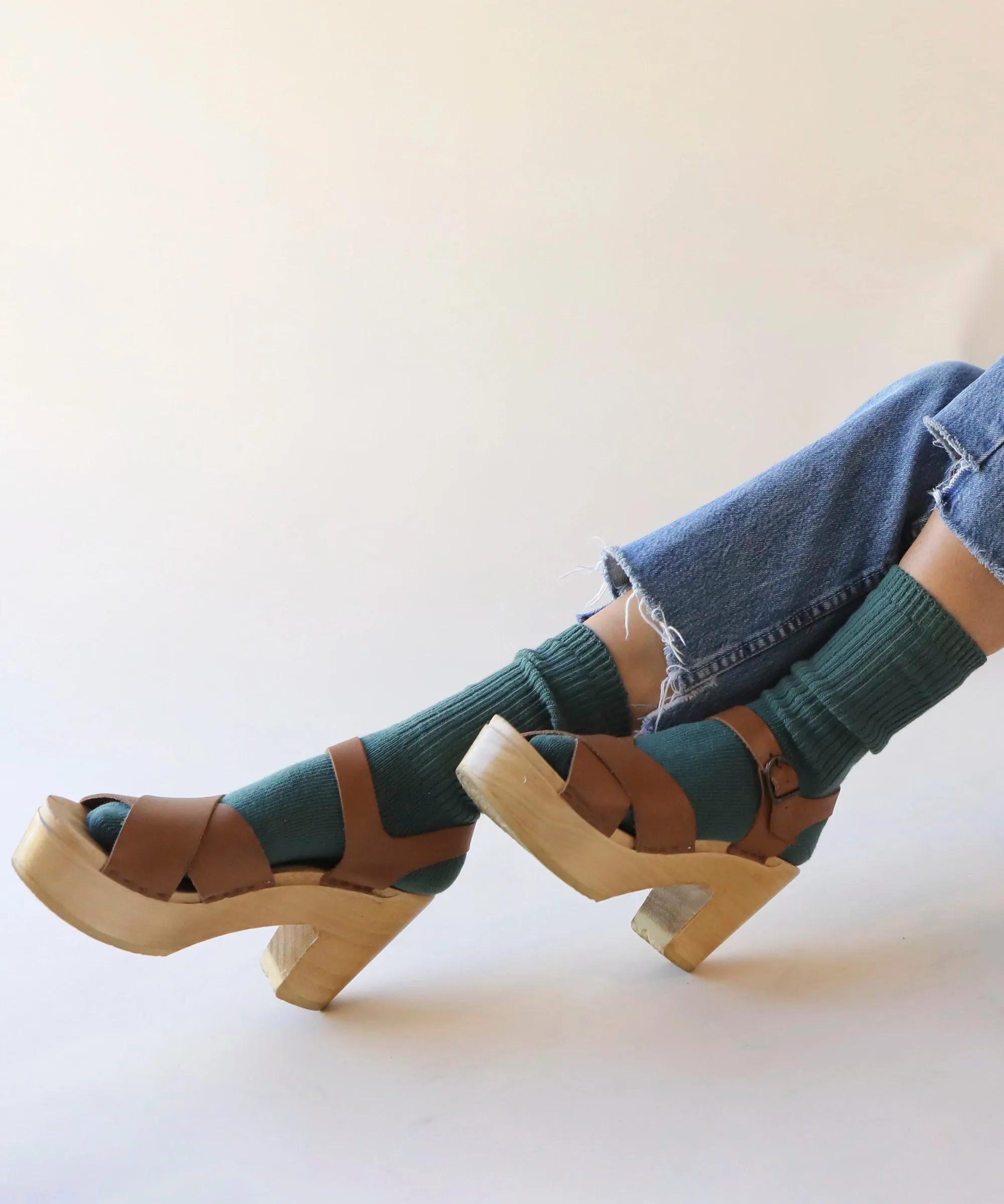 Dyed Cotton Socks | Blue Spruce sold by OKAYOK product image thumbnail 2