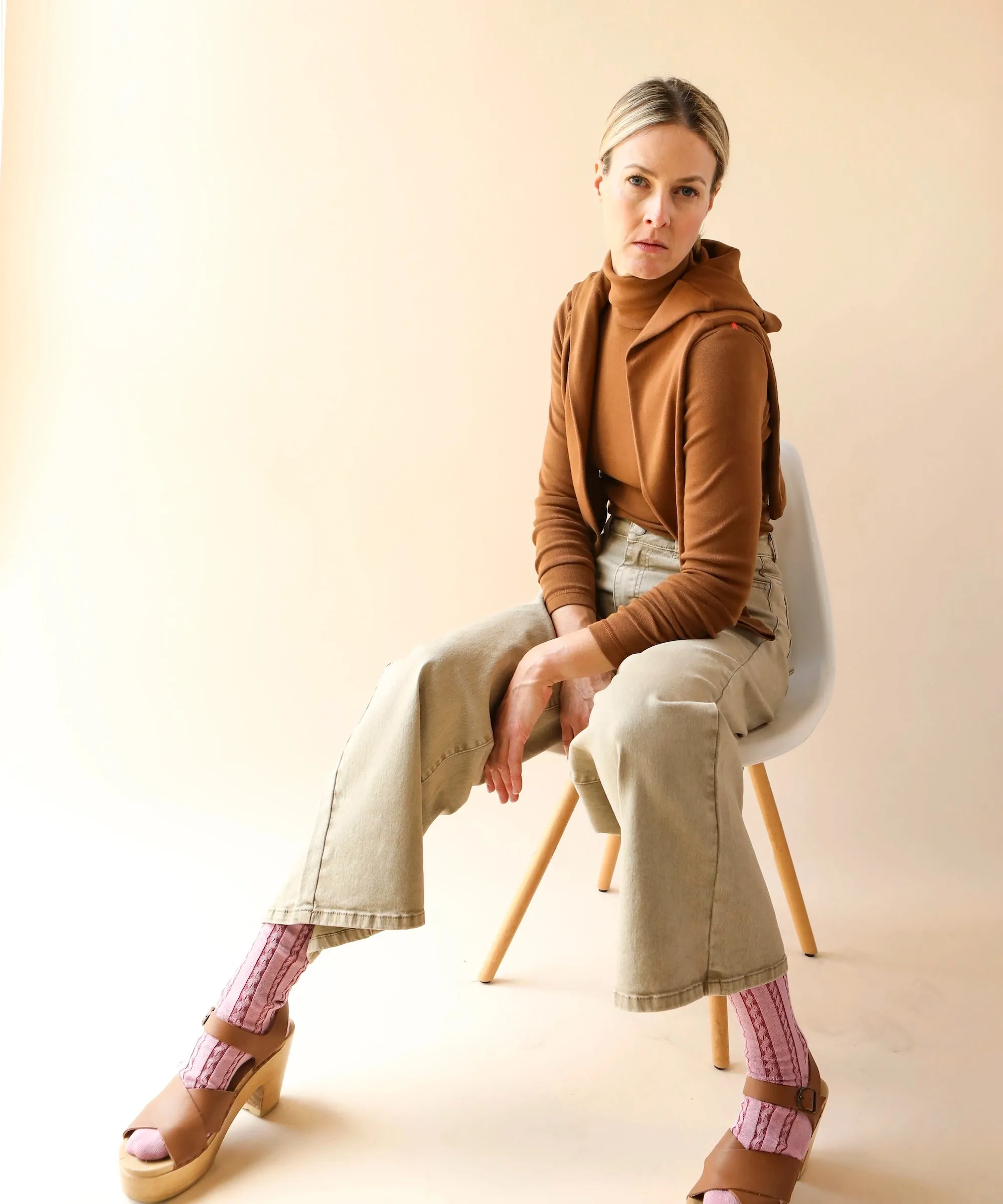 Cotton Rib Turtleneck | Sepia sold by OKAYOK product image thumbnail 4