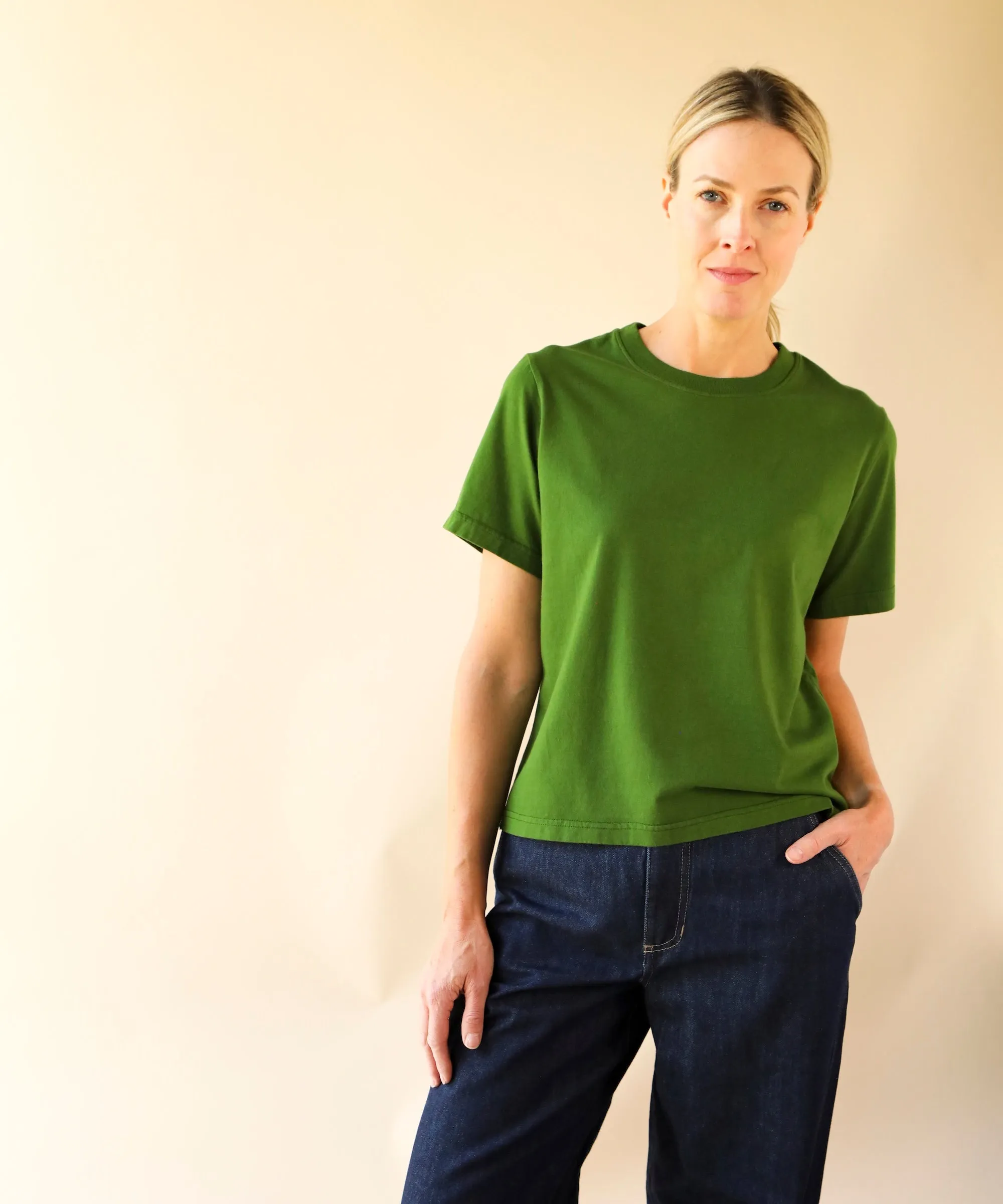 Boxy Cotton Tshirt | Moss sold by OKAYOK product image thumbnail 5