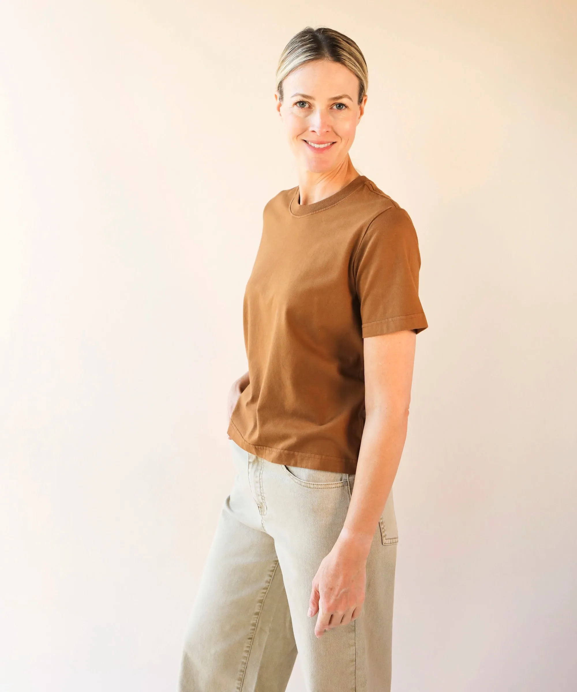 Boxy Cotton Tshirt | Sepia sold by OKAYOK product image thumbnail 5