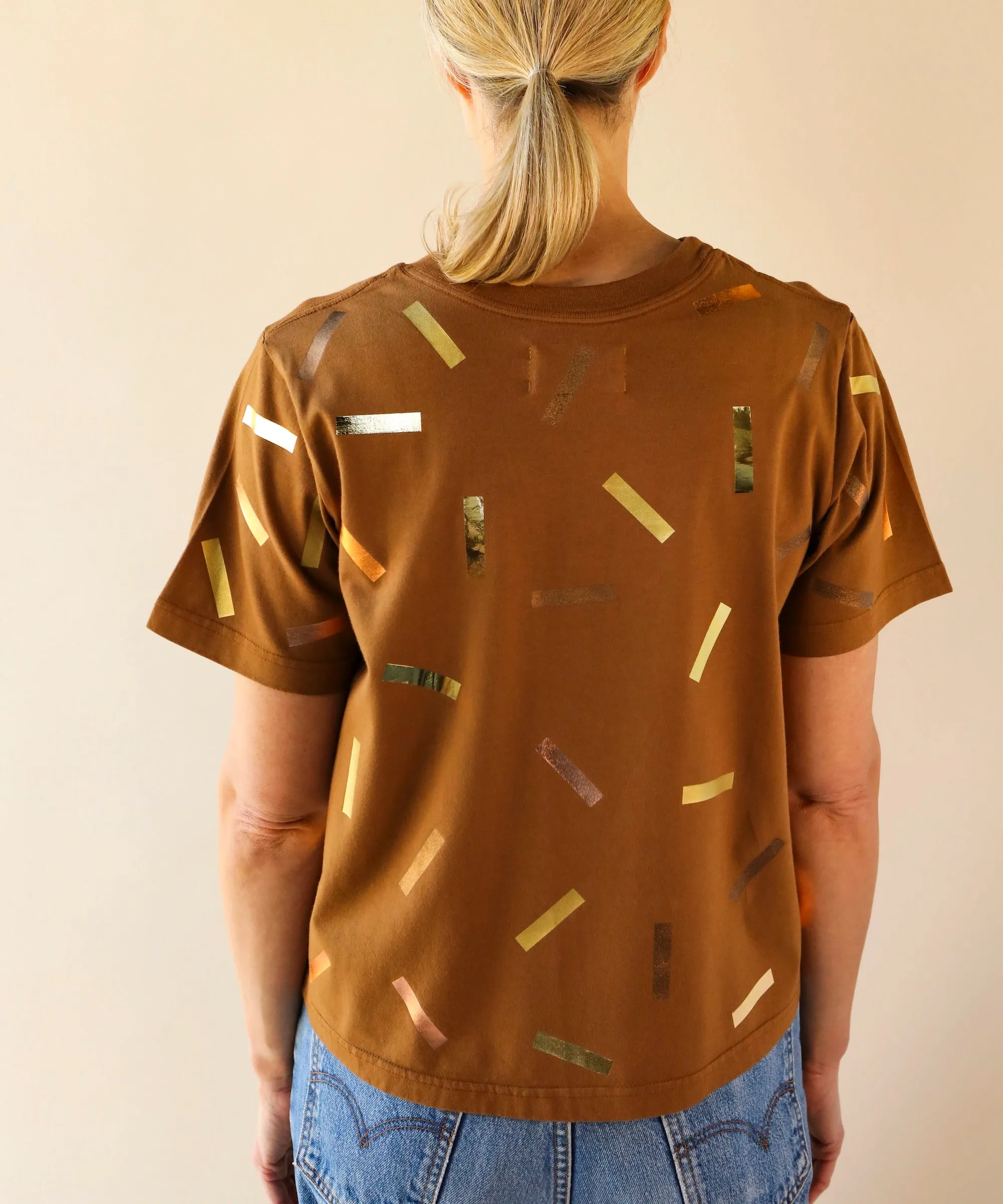 Confetti Boxy TShirt | Golden Sepia sold by OKAYOK product image thumbnail 4