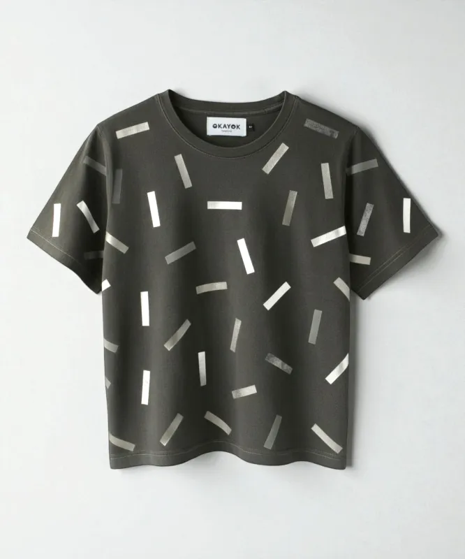 Confetti Boxy TShirt | Pigment Silver sold by OKAYOK