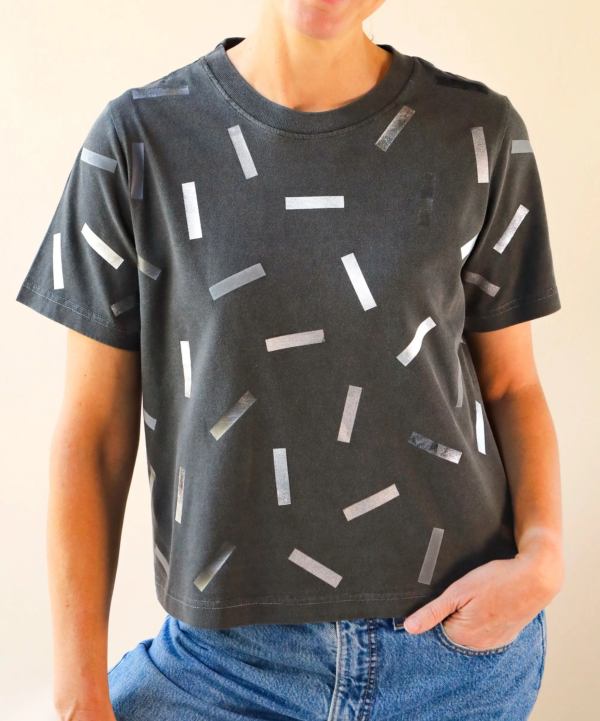 Confetti Boxy TShirt | Pigment Silver sold by OKAYOK product image thumbnail 4