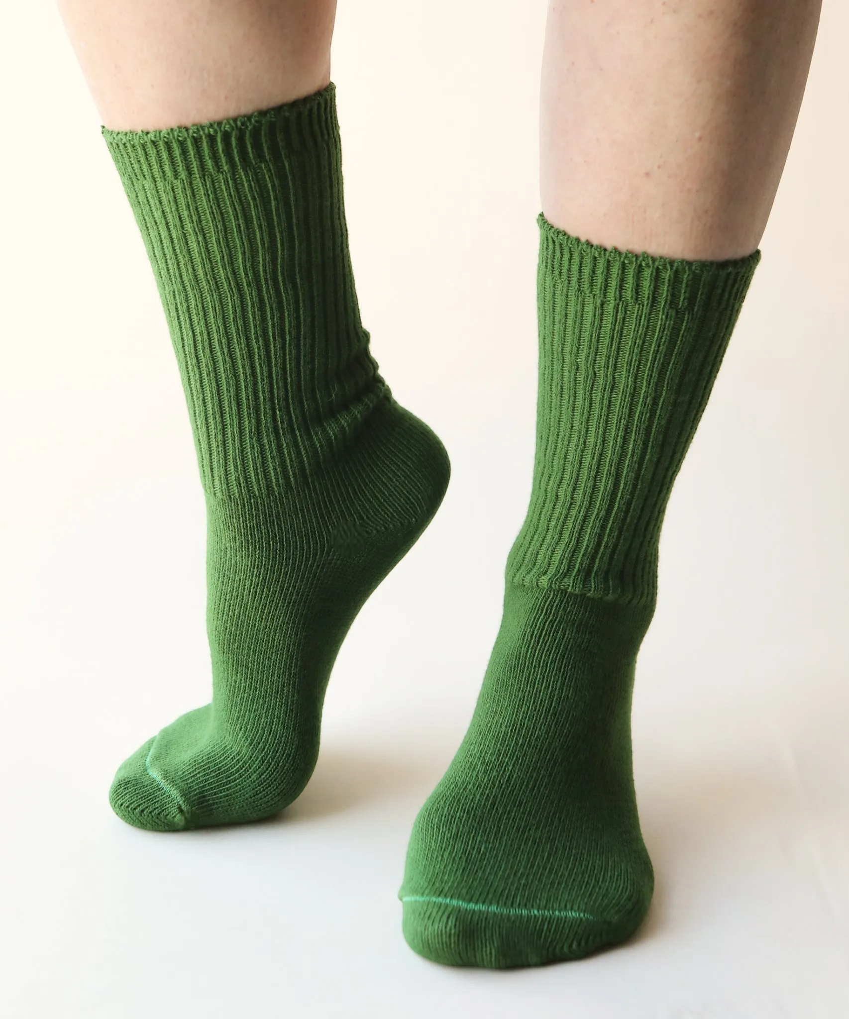 Dyed Cotton Socks | Moss sold by OKAYOK
