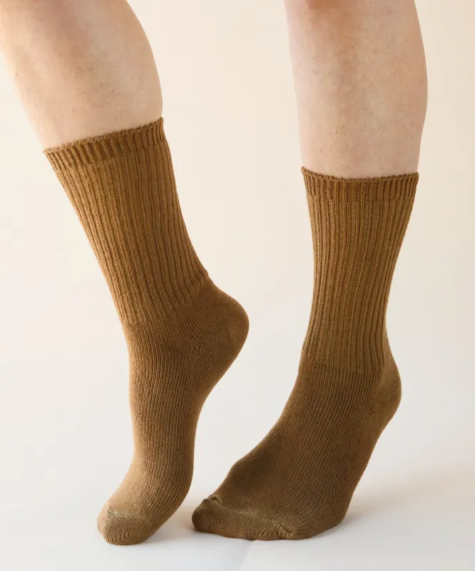 Dyed Cotton Socks | Sepia sold by OKAYOK