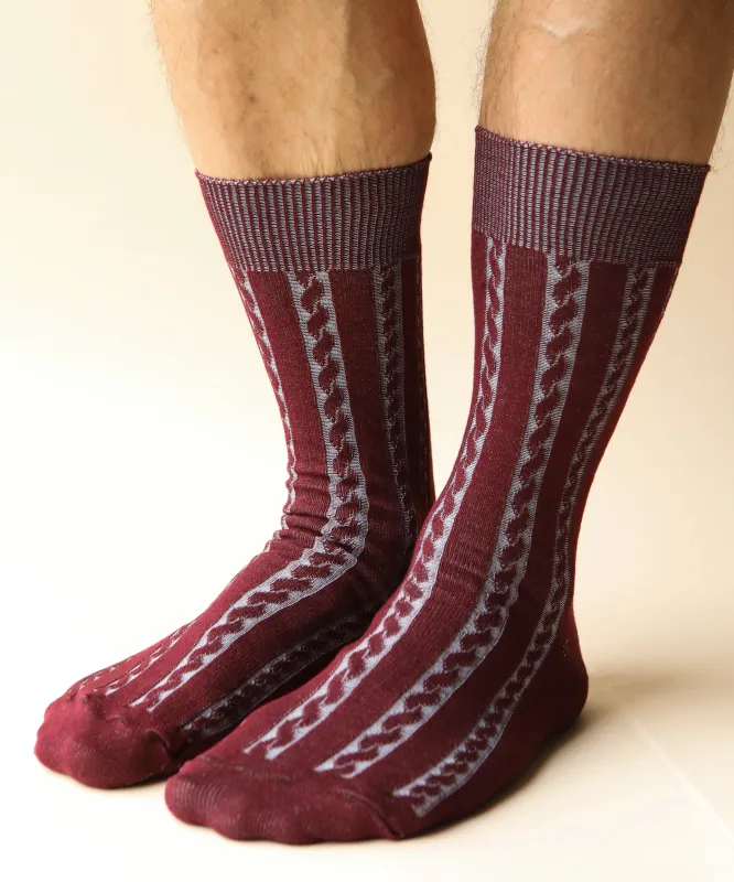 Cable Cotton Dress Socks | Rococo sold by OKAYOK