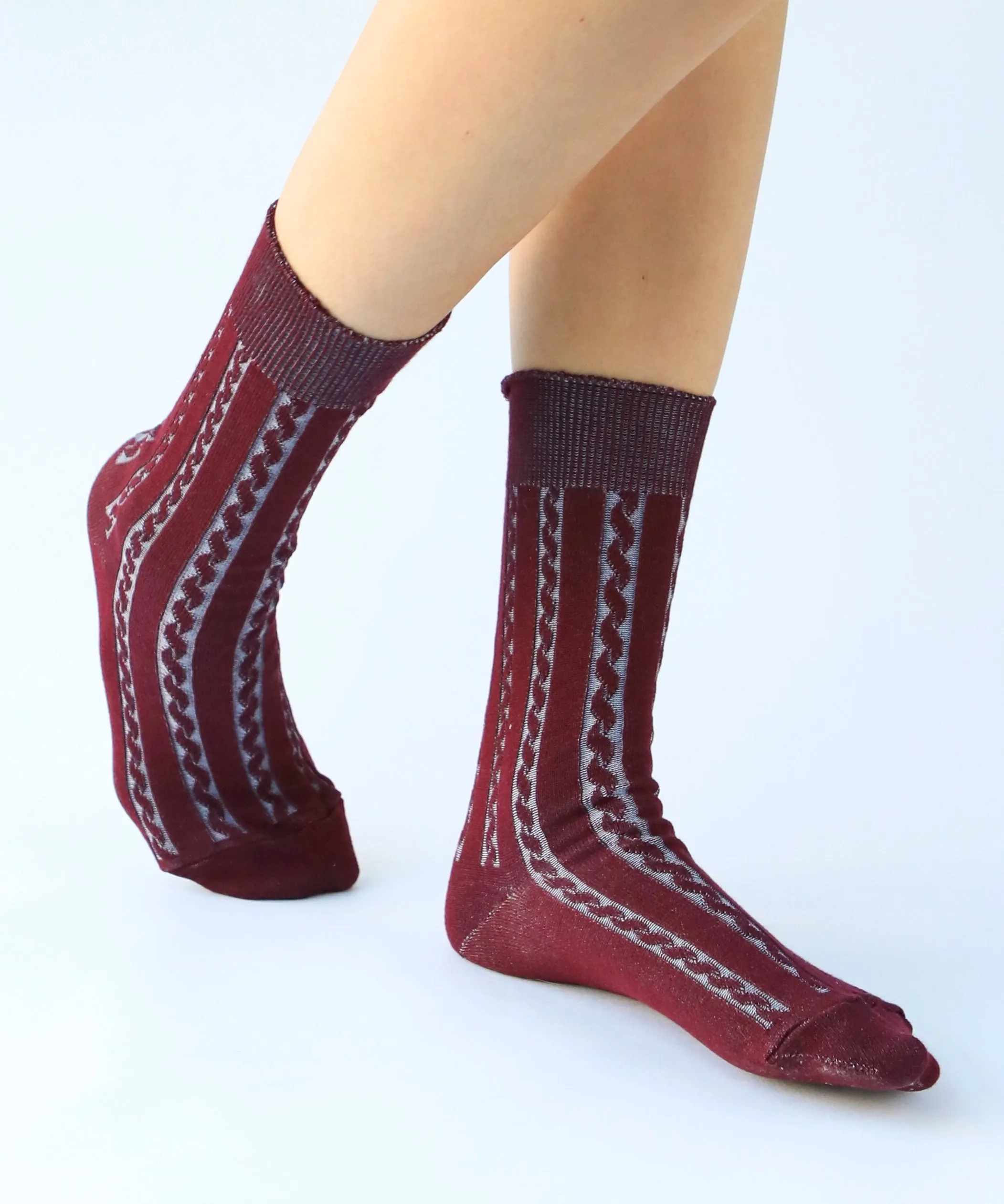 Rococo Cable Cotton Dress Socks sold by OKAYOK product image thumbnail 3