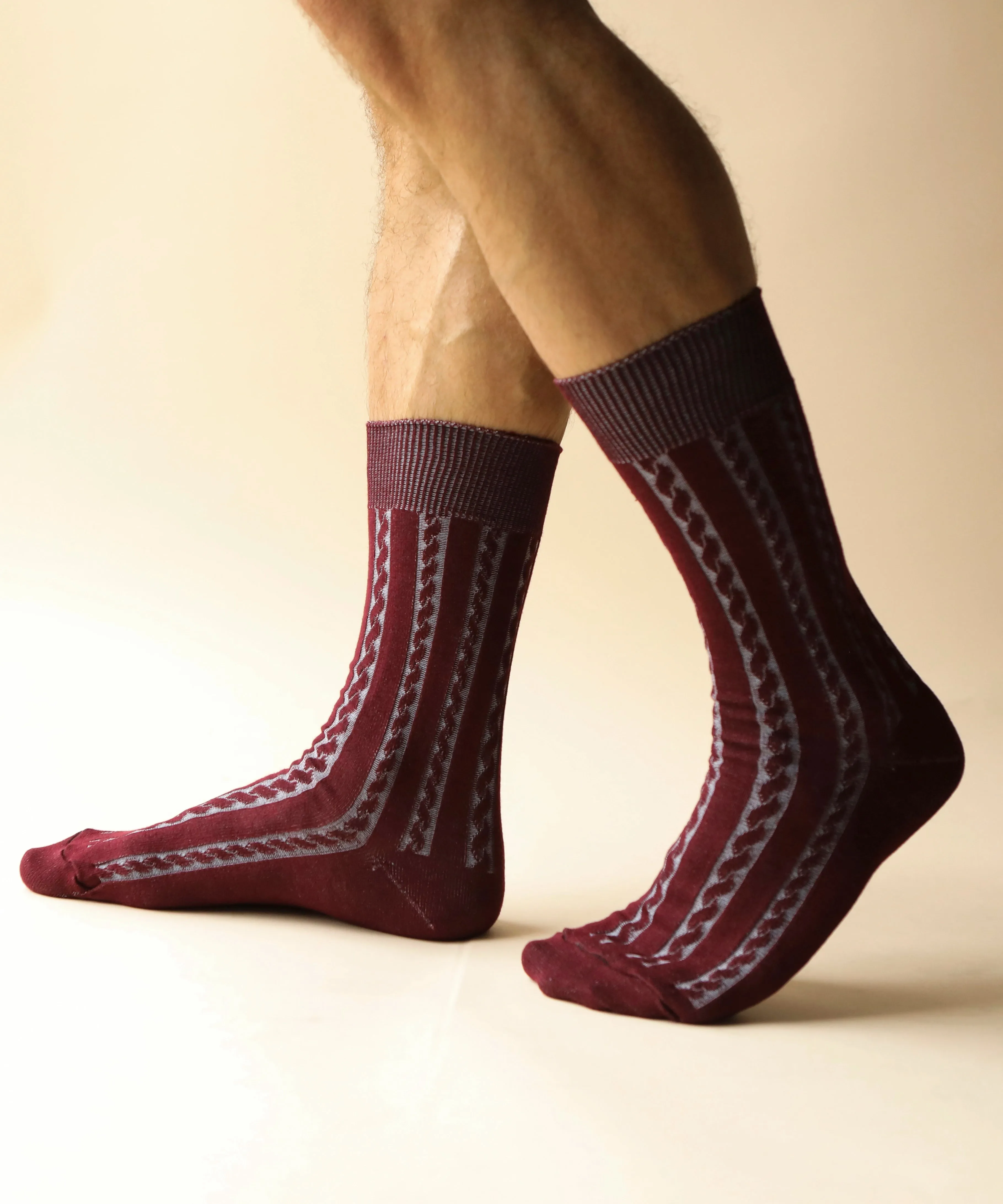 Rococo Cable Cotton Dress Socks sold by OKAYOK product image thumbnail 4