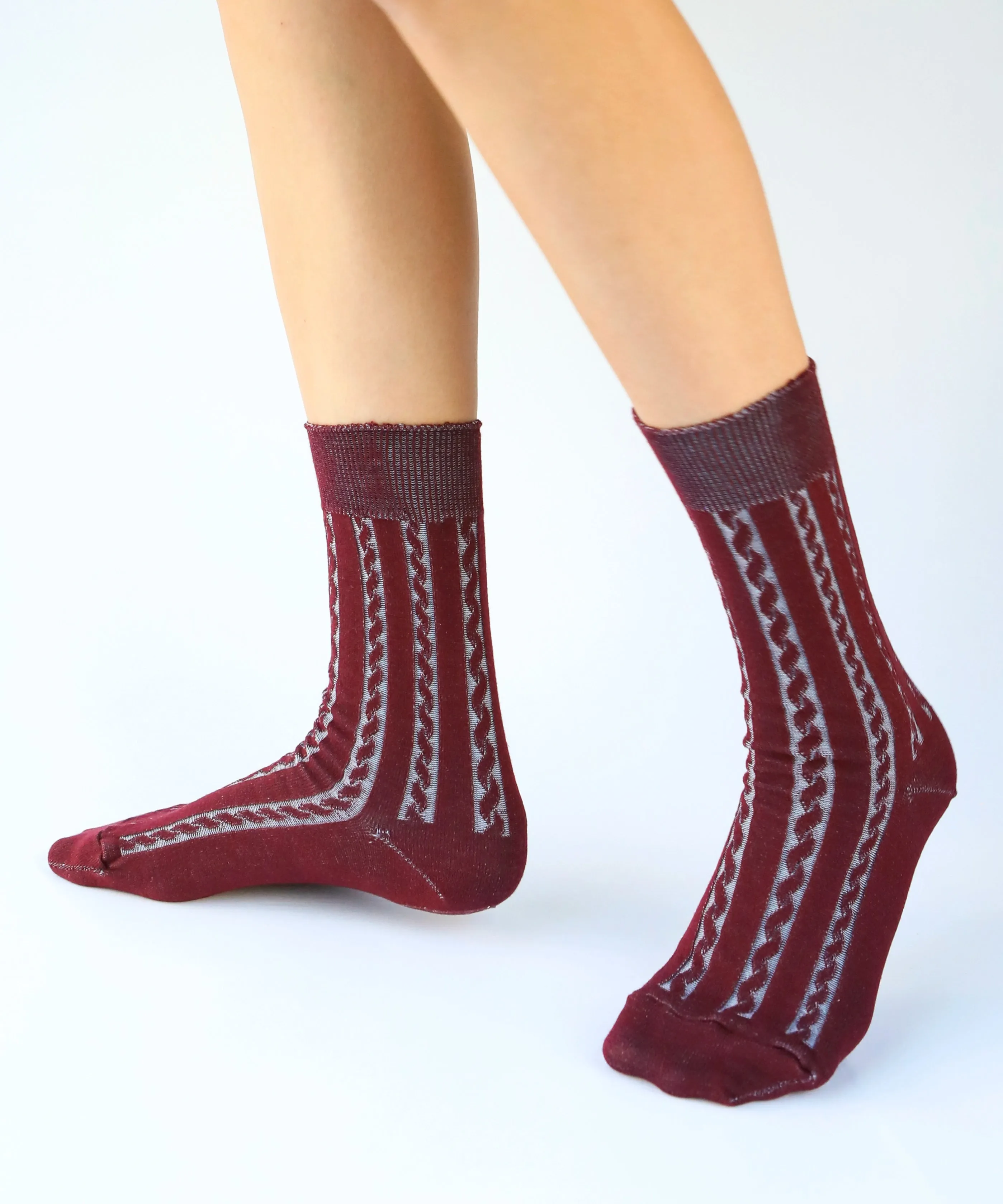 Rococo Cable Cotton Dress Socks sold by OKAYOK product image thumbnail 5