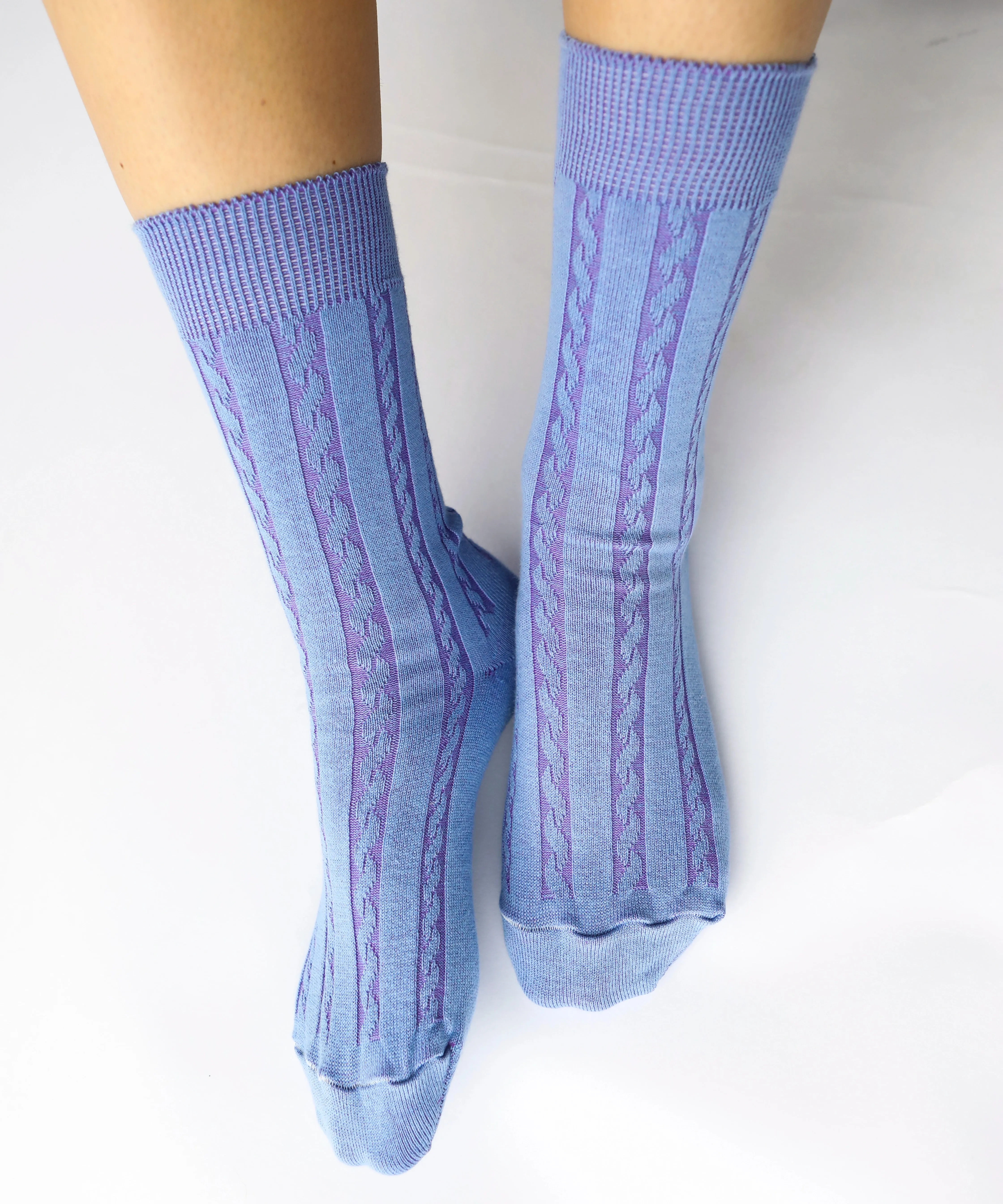 Cable Cotton Dress Socks | Bluebell sold by OKAYOK product image thumbnail 5