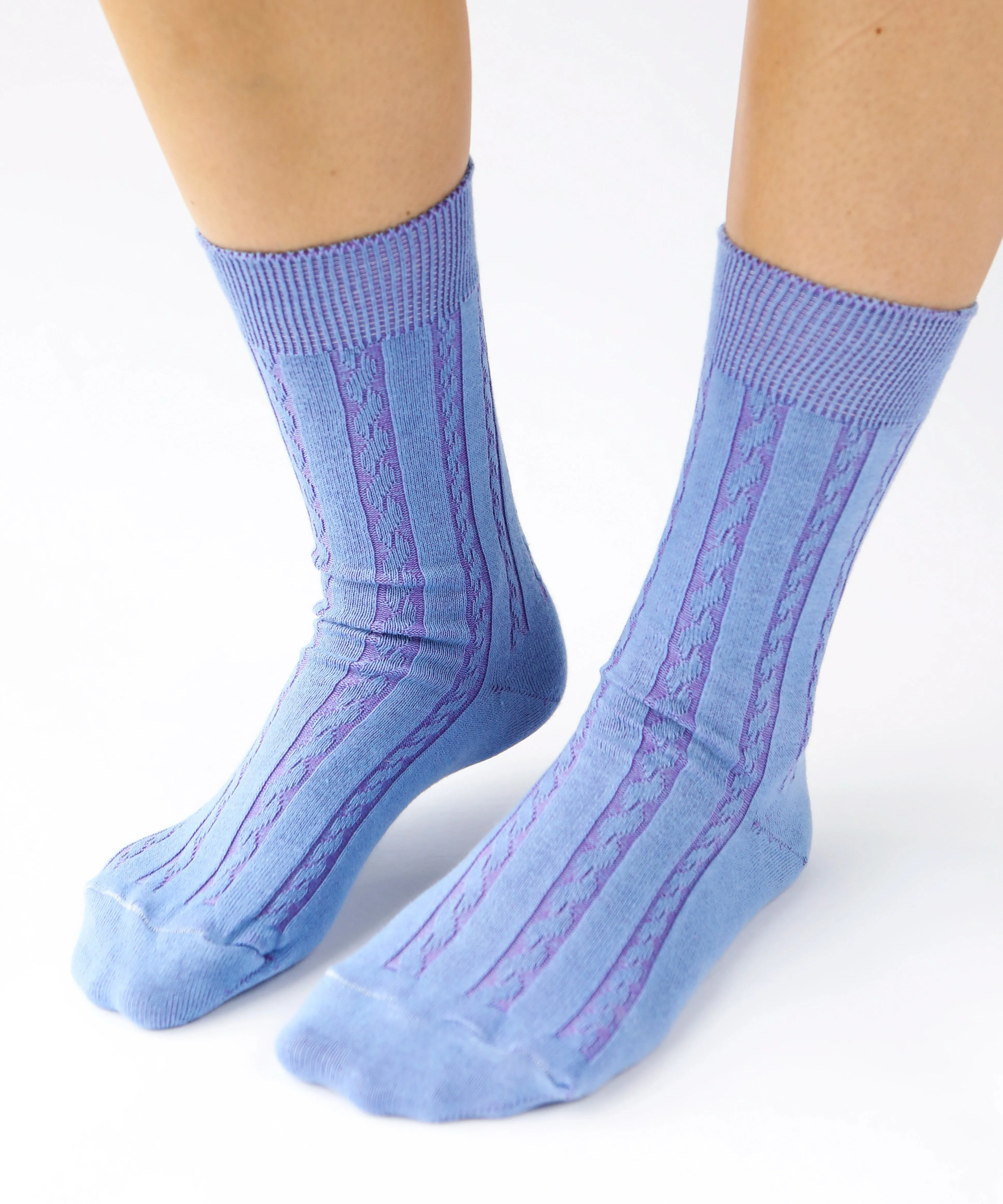 Cable Cotton Dress Socks | Bluebell sold by OKAYOK product image thumbnail 3