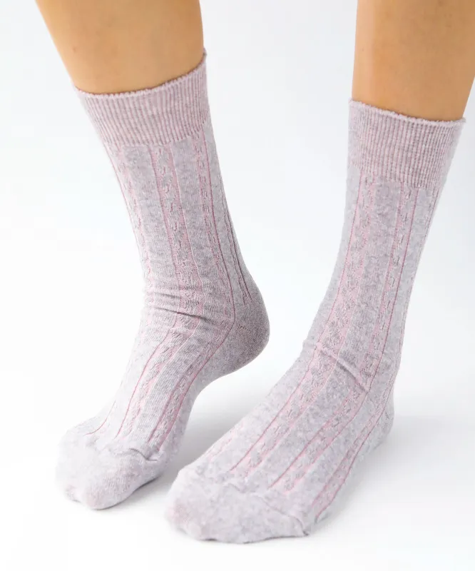 Cable Cotton Dress Socks | Velveteen sold by OKAYOK