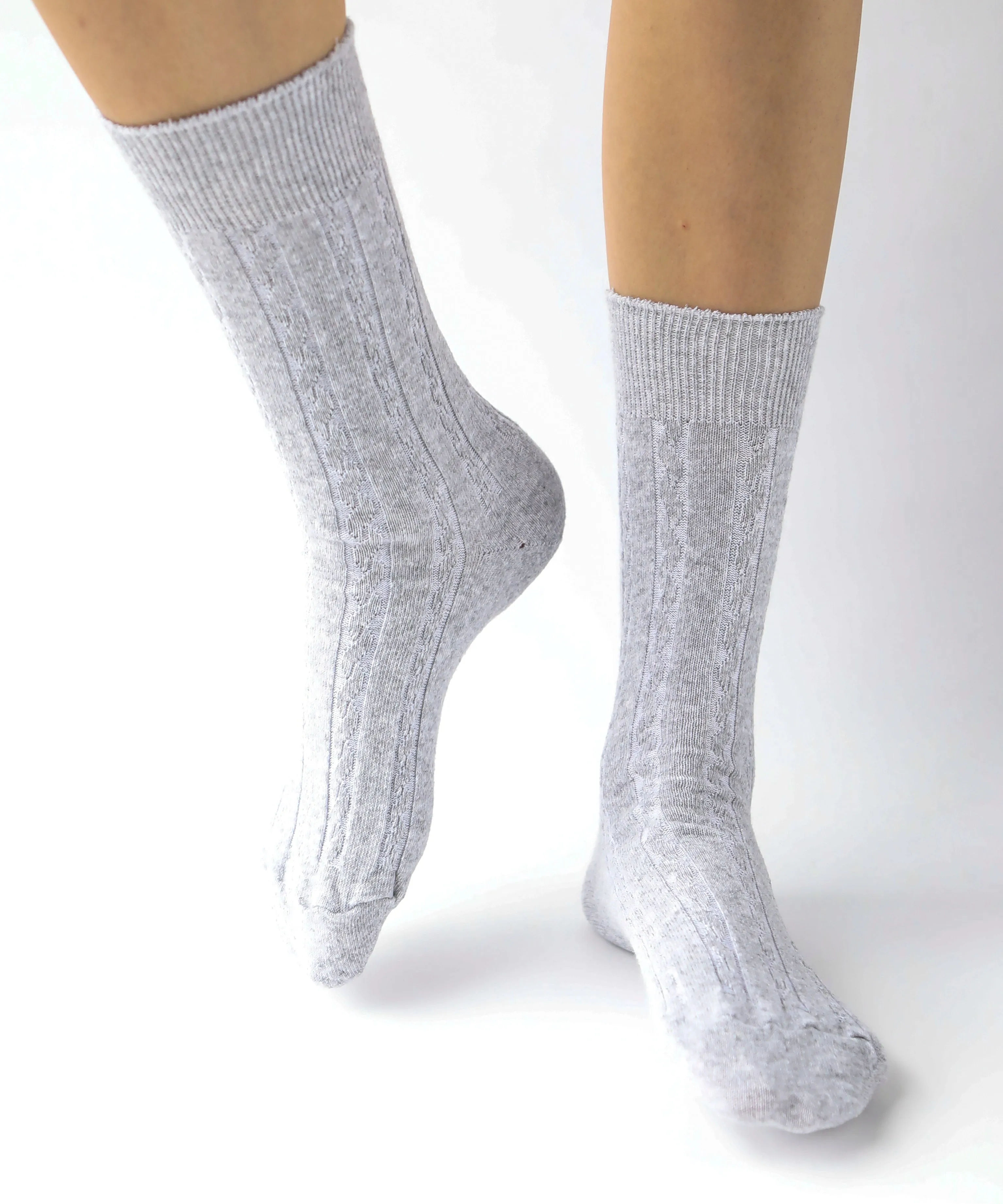 Cable Cotton Dress Socks | White Ash sold by OKAYOK product image thumbnail 2