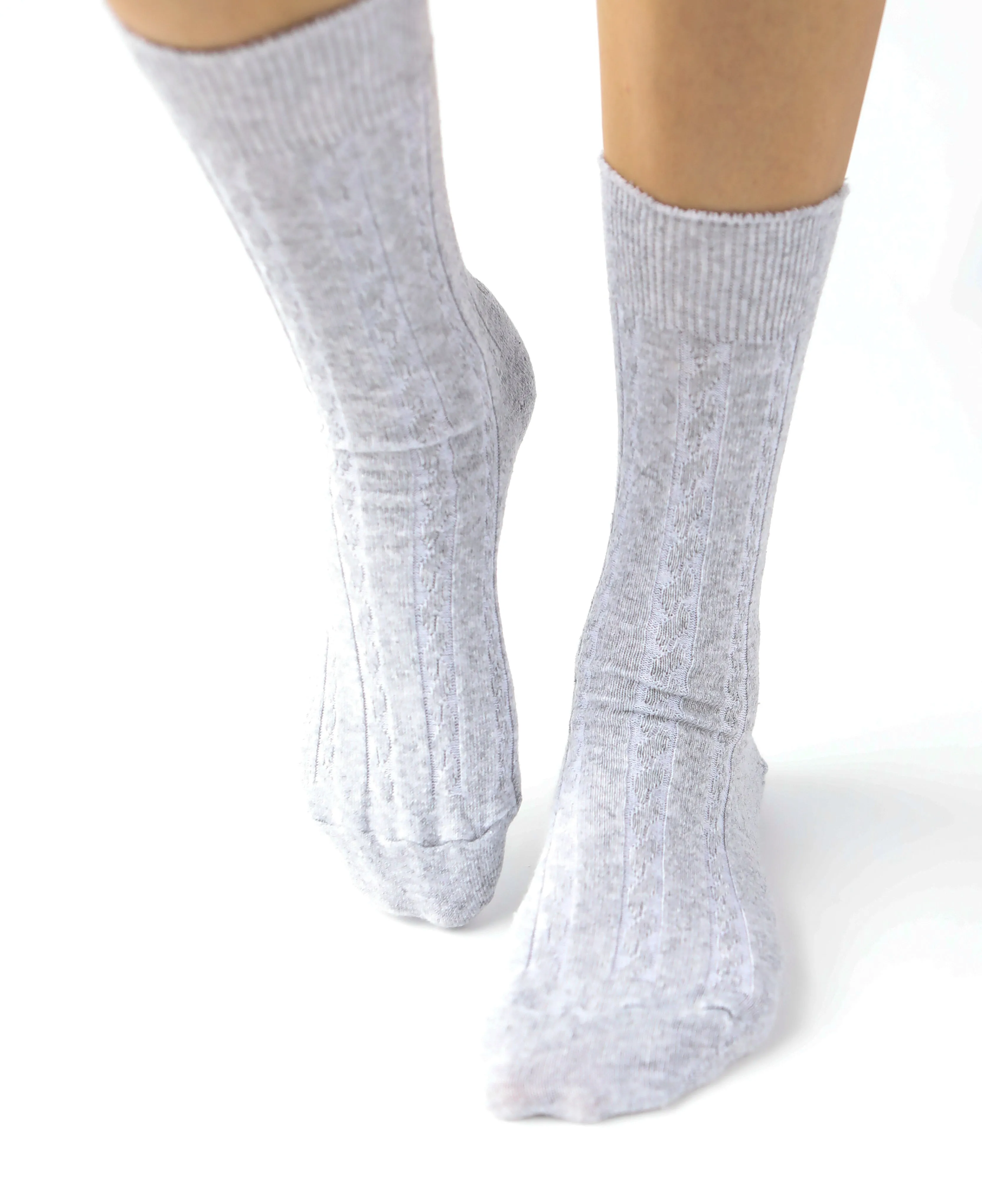 Cable Cotton Dress Socks | White Ash sold by OKAYOK product image thumbnail 4
