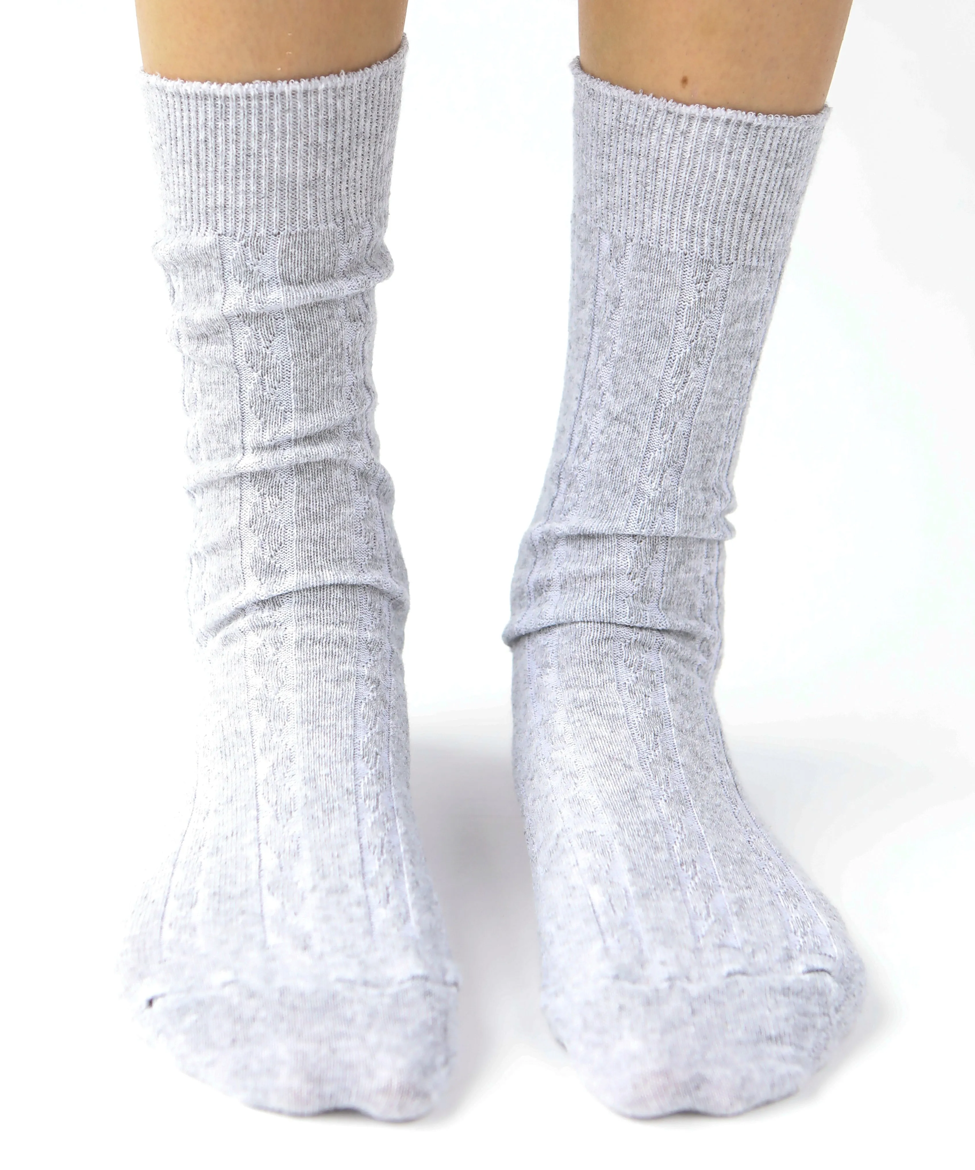 Cable Cotton Dress Socks | White Ash sold by OKAYOK product image thumbnail 5