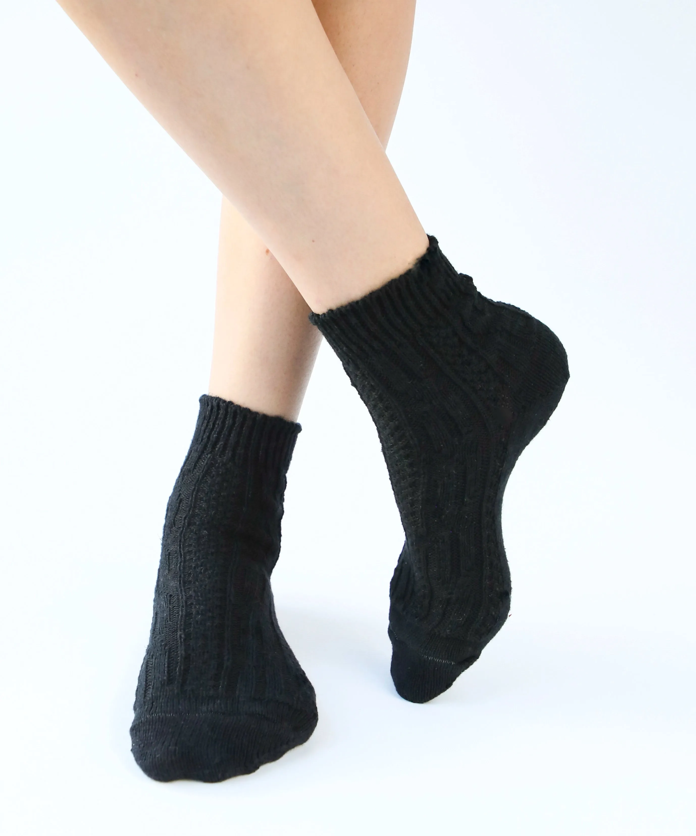 Jenny Cotton Ankle Socks | Black sold by OKAYOK