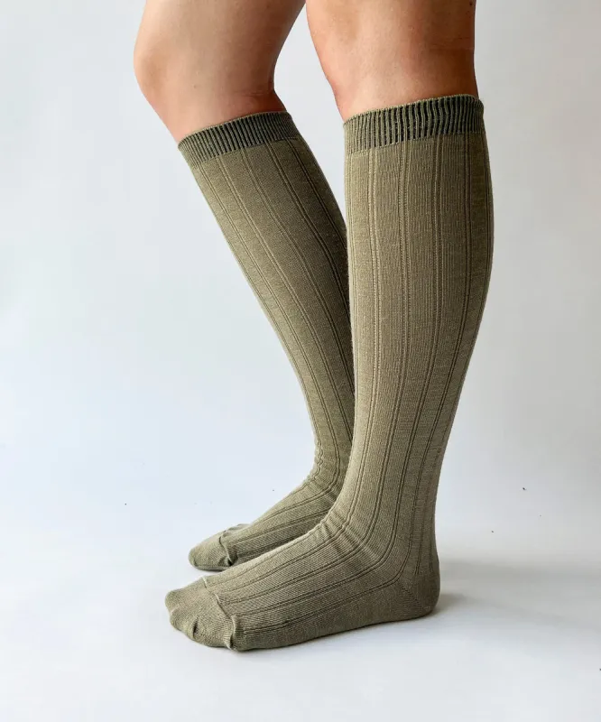 Wool Knee High Socks | Khaki sold by OKAYOK