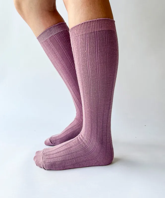 Wool Knee High Socks | Dusty Rose sold by OKAYOK