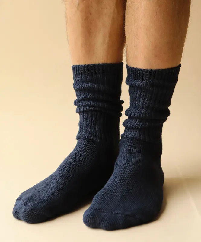 Dyed Cotton Socks | Navy sold by OKAYOK