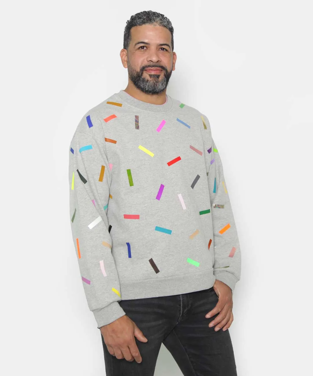 Grey Confetti Unisex Cotton Sweatshirt sold by OKAYOK