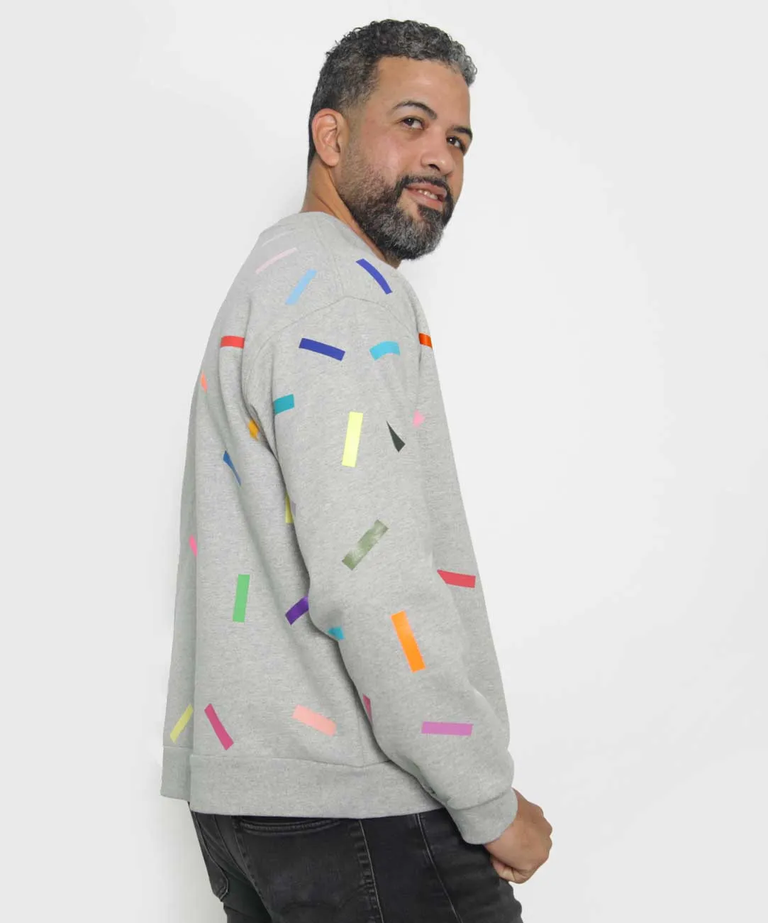 Grey Confetti Unisex Cotton Sweatshirt sold by OKAYOK product image thumbnail 2