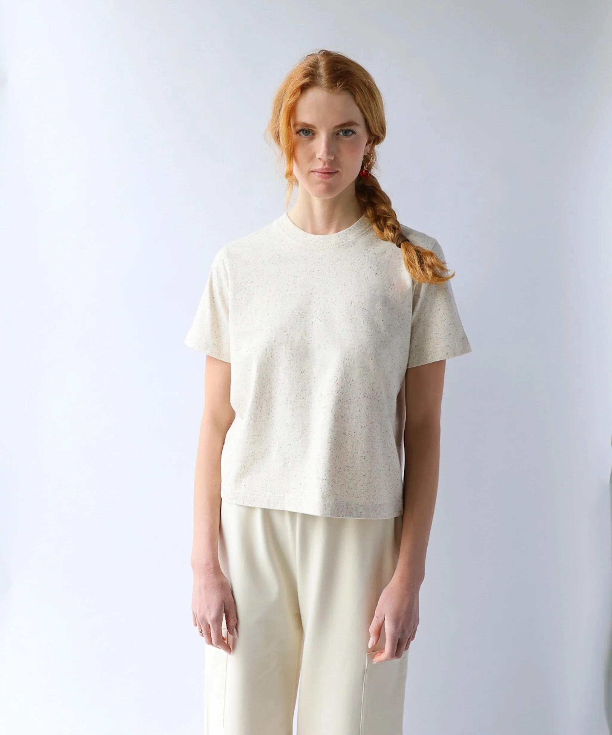 Boxy Cotton Fleck Tshirt | Natural sold by OKAYOK product image thumbnail 2
