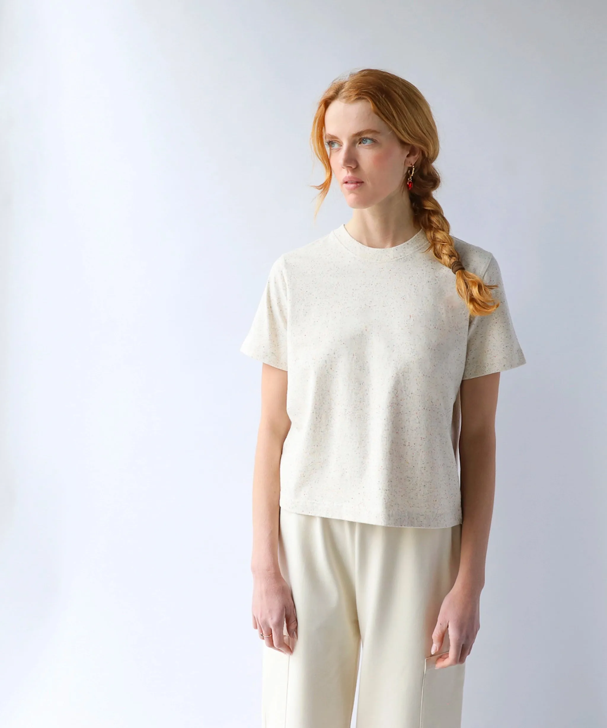 Boxy Cotton Fleck Tshirt | Natural sold by OKAYOK