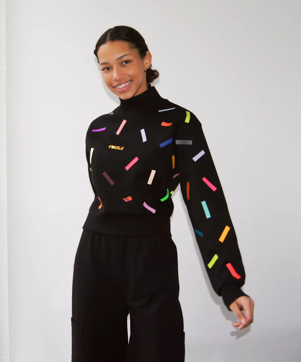 Mockneck Confetti Laine Sweatshirt | Black sold by OKAYOK product image thumbnail 2