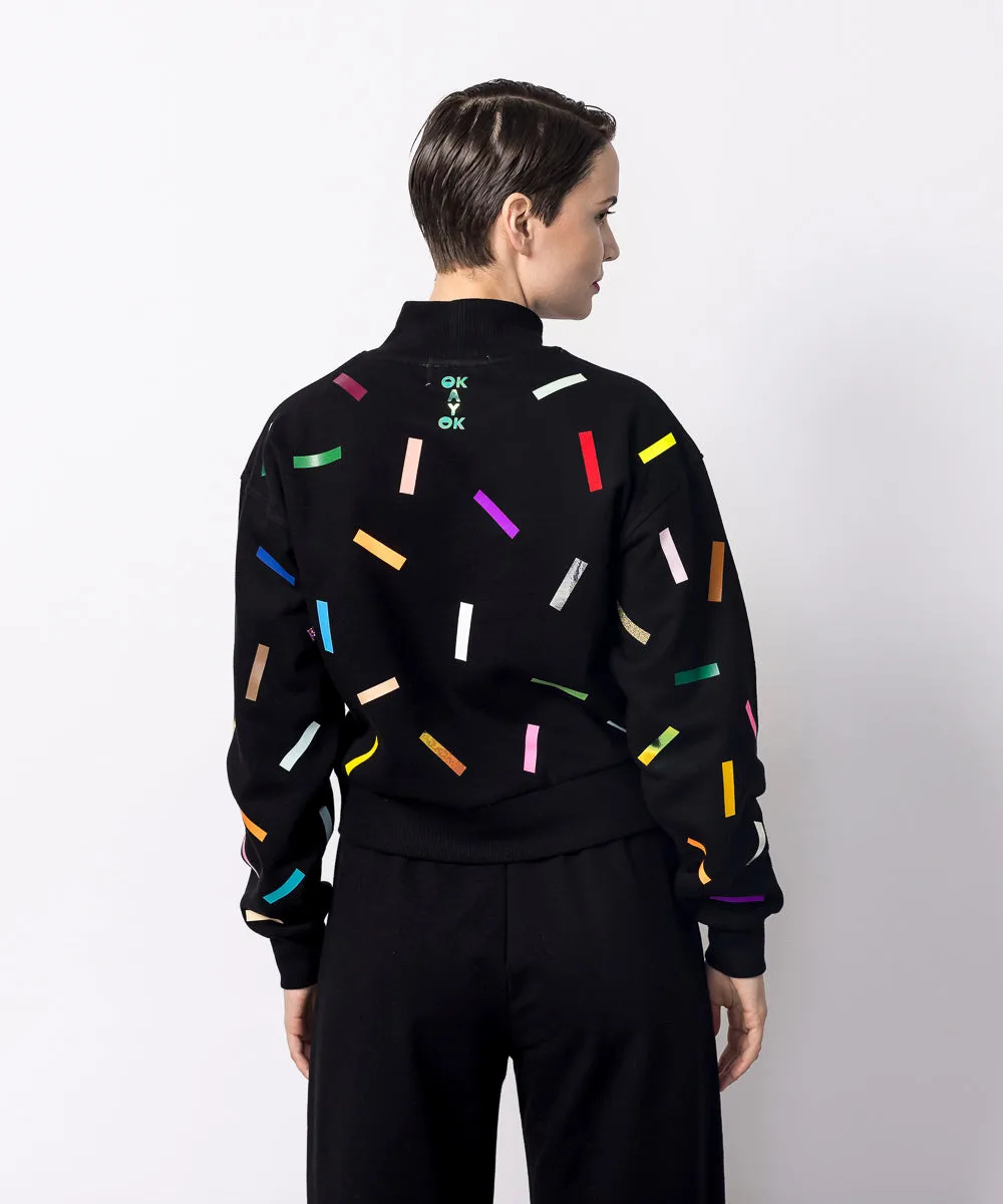 Mockneck Confetti Laine Sweatshirt | Black sold by OKAYOK product image thumbnail 4