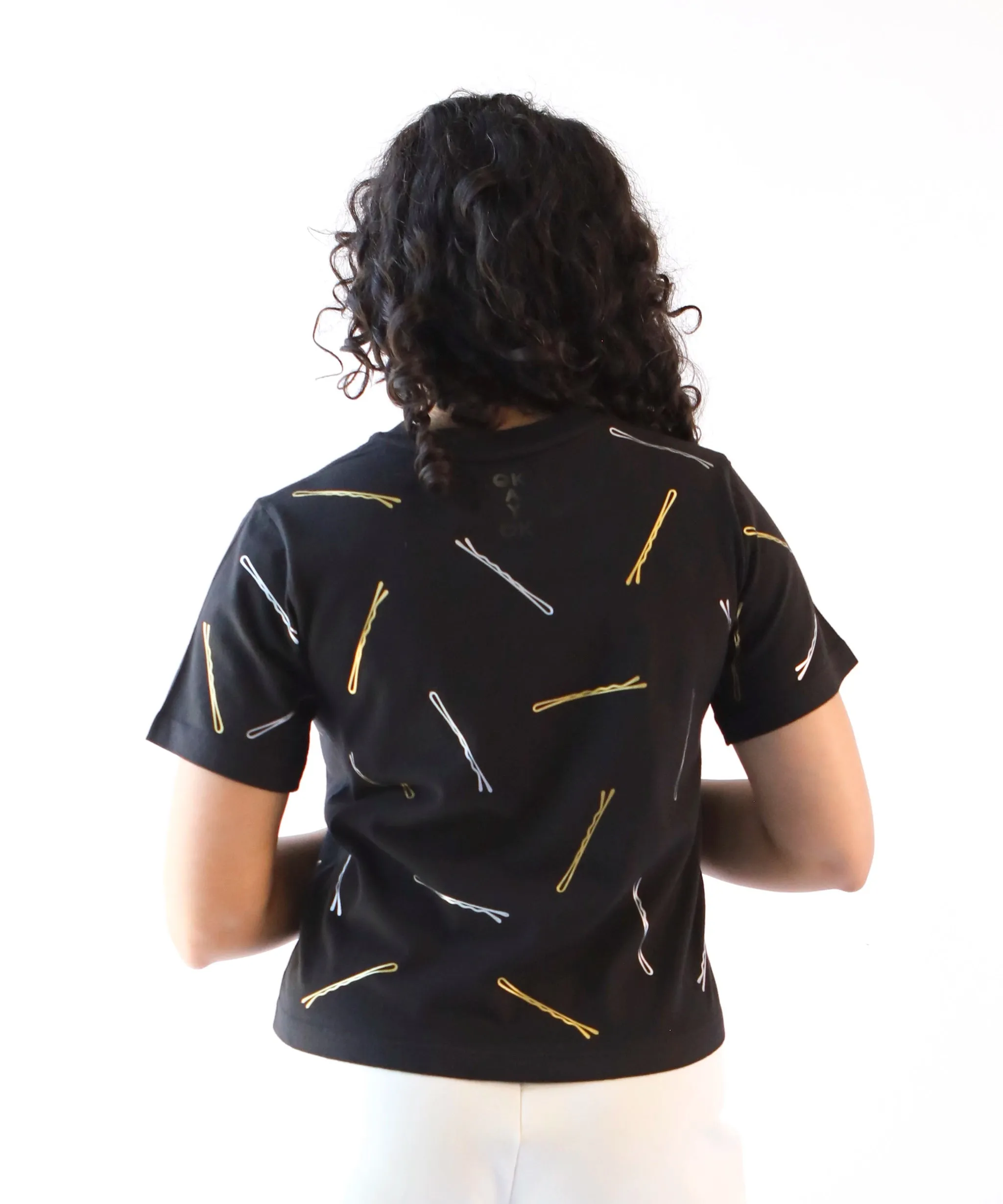 Bobby Pin Boxy Cotton Tshirt | Black sold by OKAYOK product image thumbnail 3