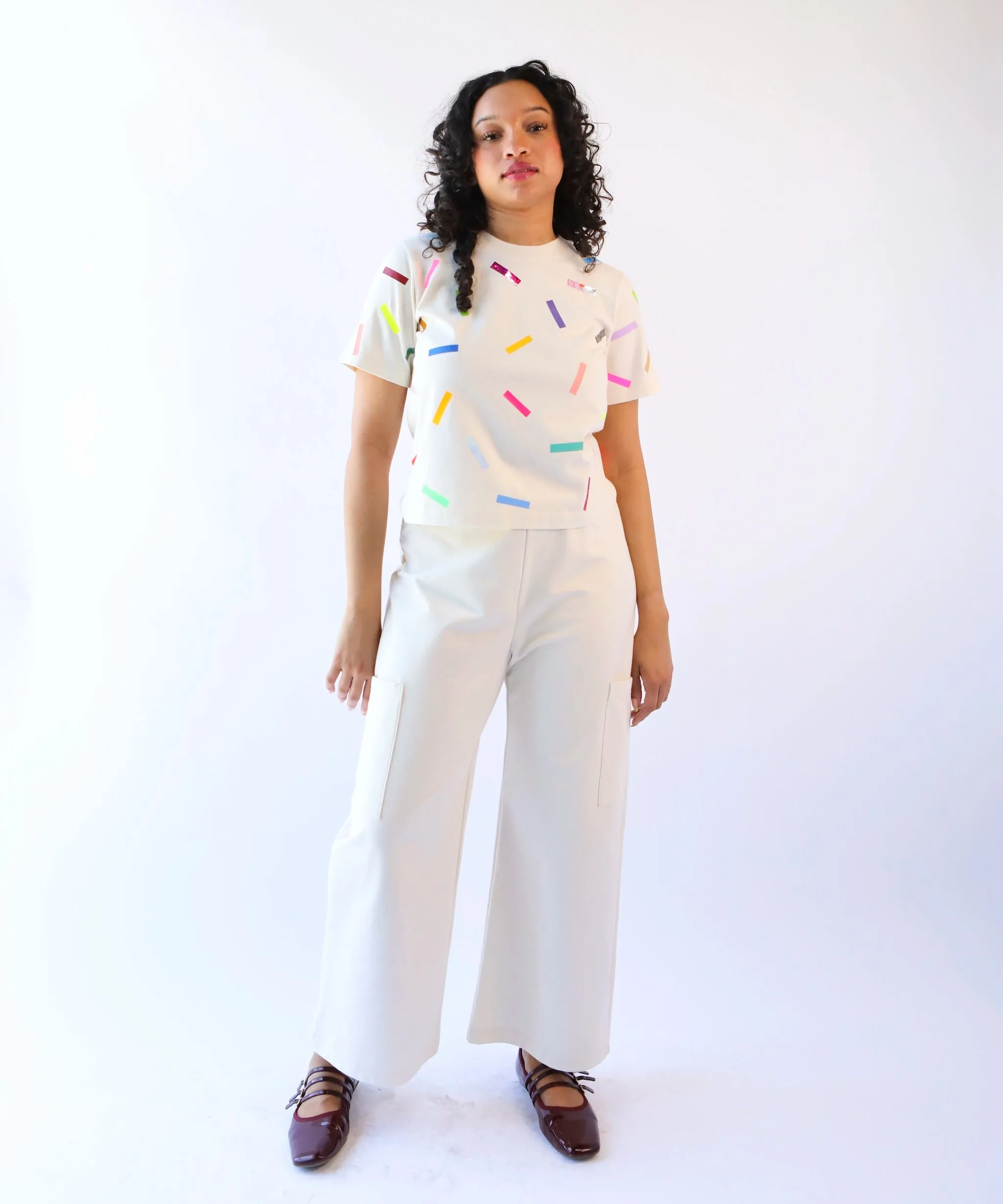 Confetti Boxy Tshirt | Natural sold by OKAYOK product image thumbnail 3