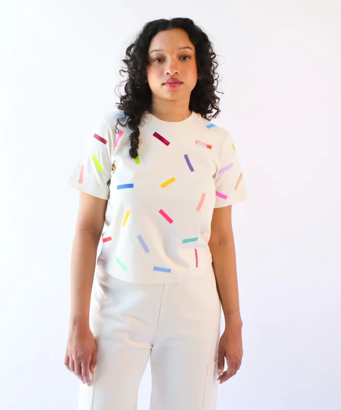 Confetti Boxy Tshirt | Natural sold by OKAYOK